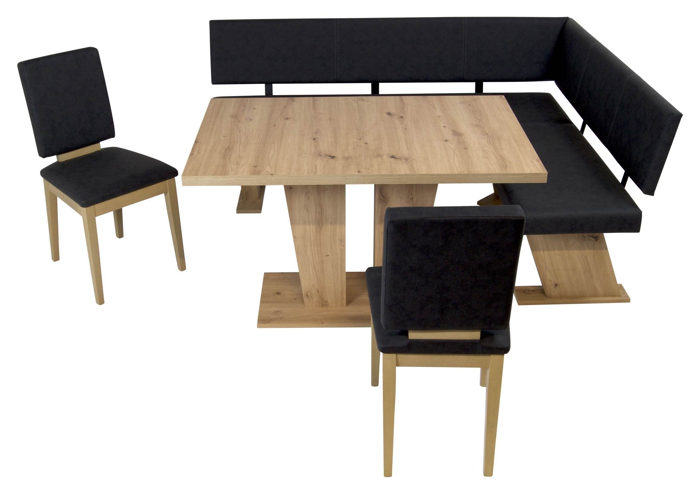 Trendmöbel24 Eckbankgruppe Eckbank Eckbankgruppe Essgruppe VERONA 181 x 150 cm Artisan Eiche, (4-tlg)