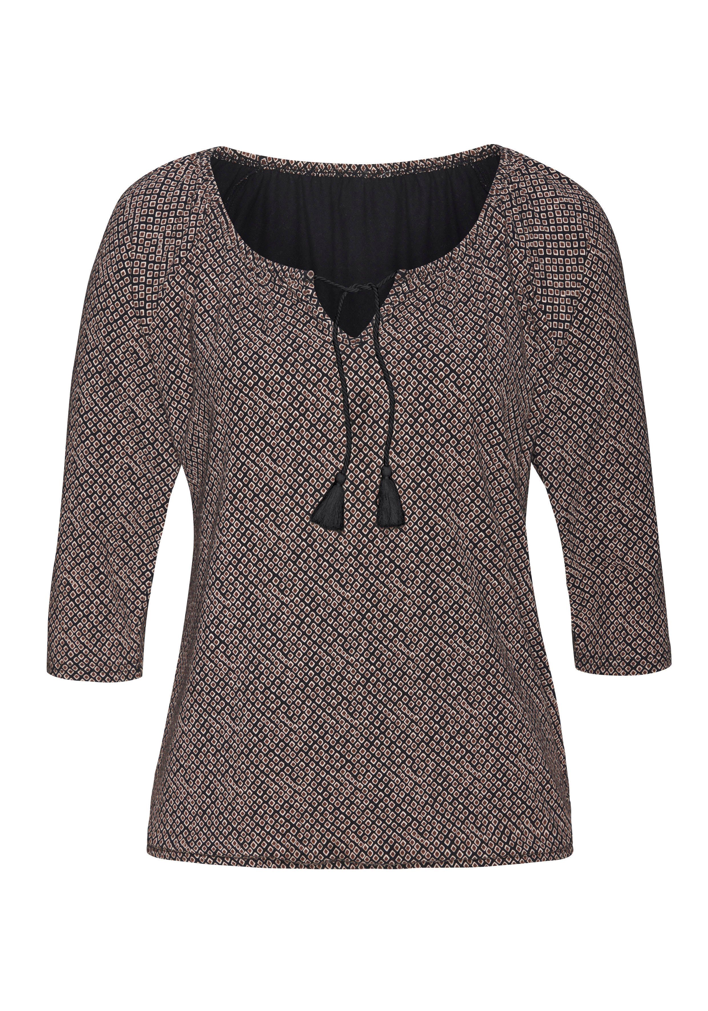 LASCANA 3/4-Arm-Shirt "mit modischen Tasseln", (2er-Pack), aus weichem Visk günstig online kaufen