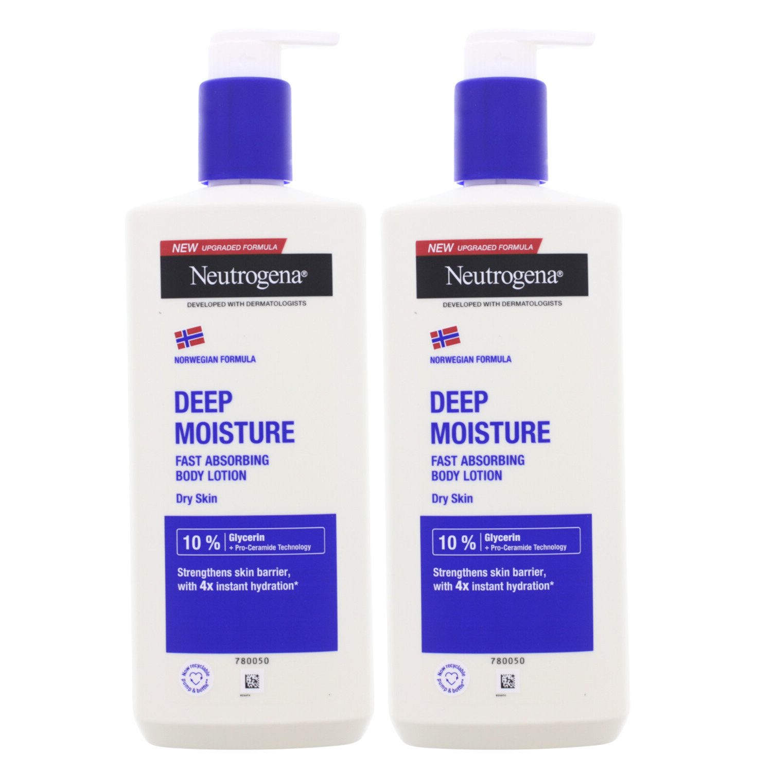 Neutrogena Bodylotion 2 x Neutrogena Deep Moisture Bodylotion Norwegische Formel für trocken