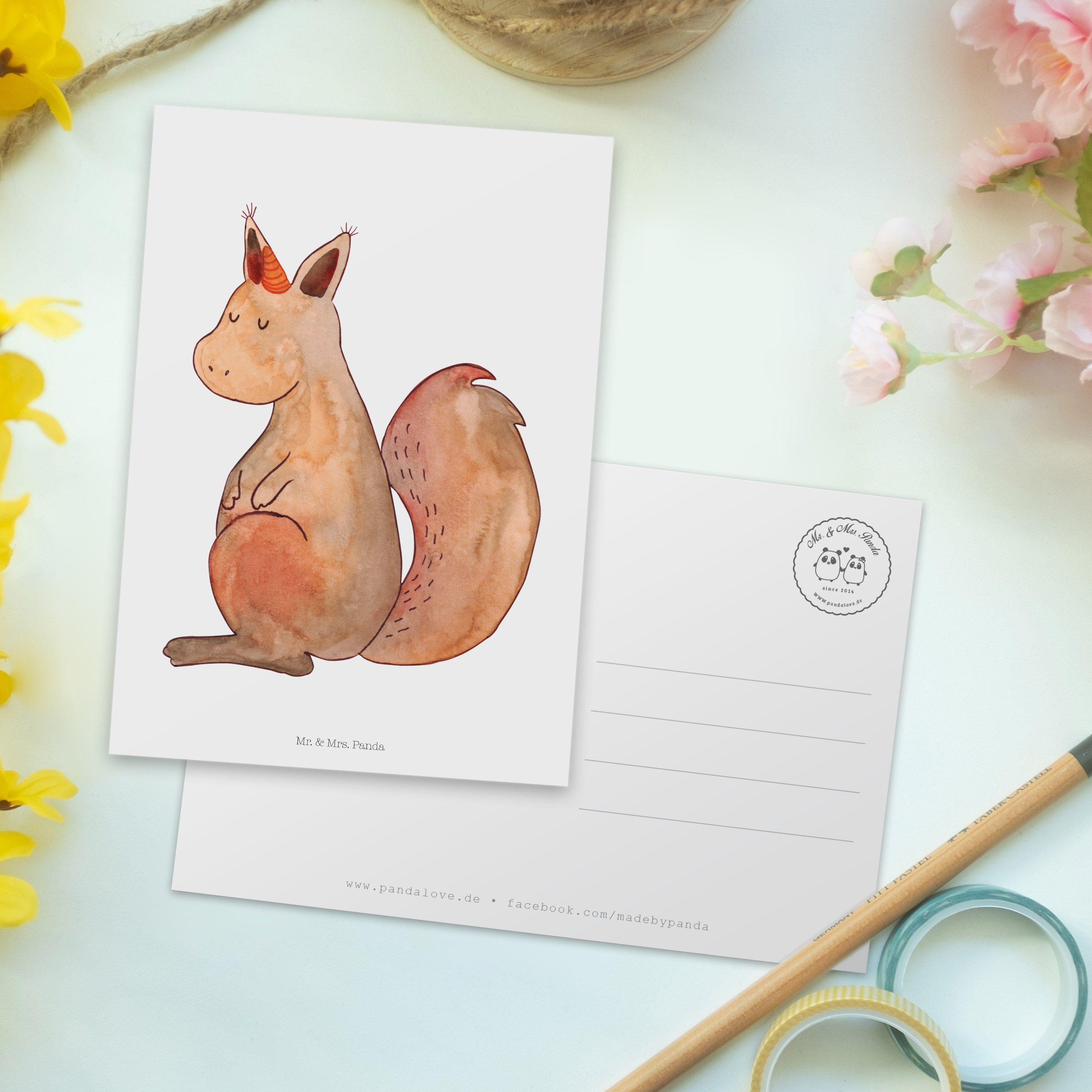Panda Geschenk, Eichhörnchen, Weiß Mr. Mrs. Pegasus, Glaube & Postkarte - - Einhörnchen Einladun