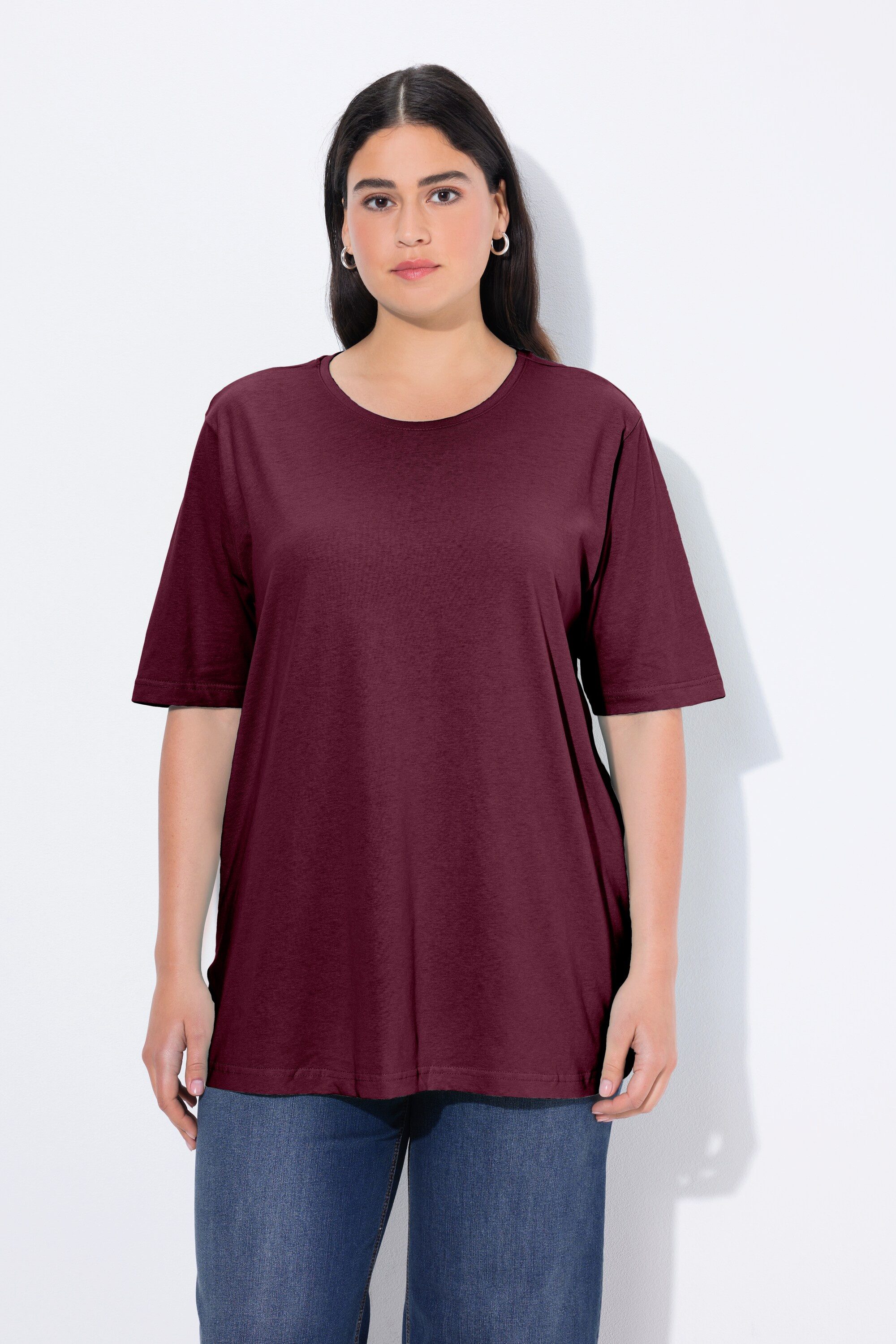 Ulla Popken T-Shirt T-Shirt Rundhalsausschnitt Relaxed Halbarm Bestseller