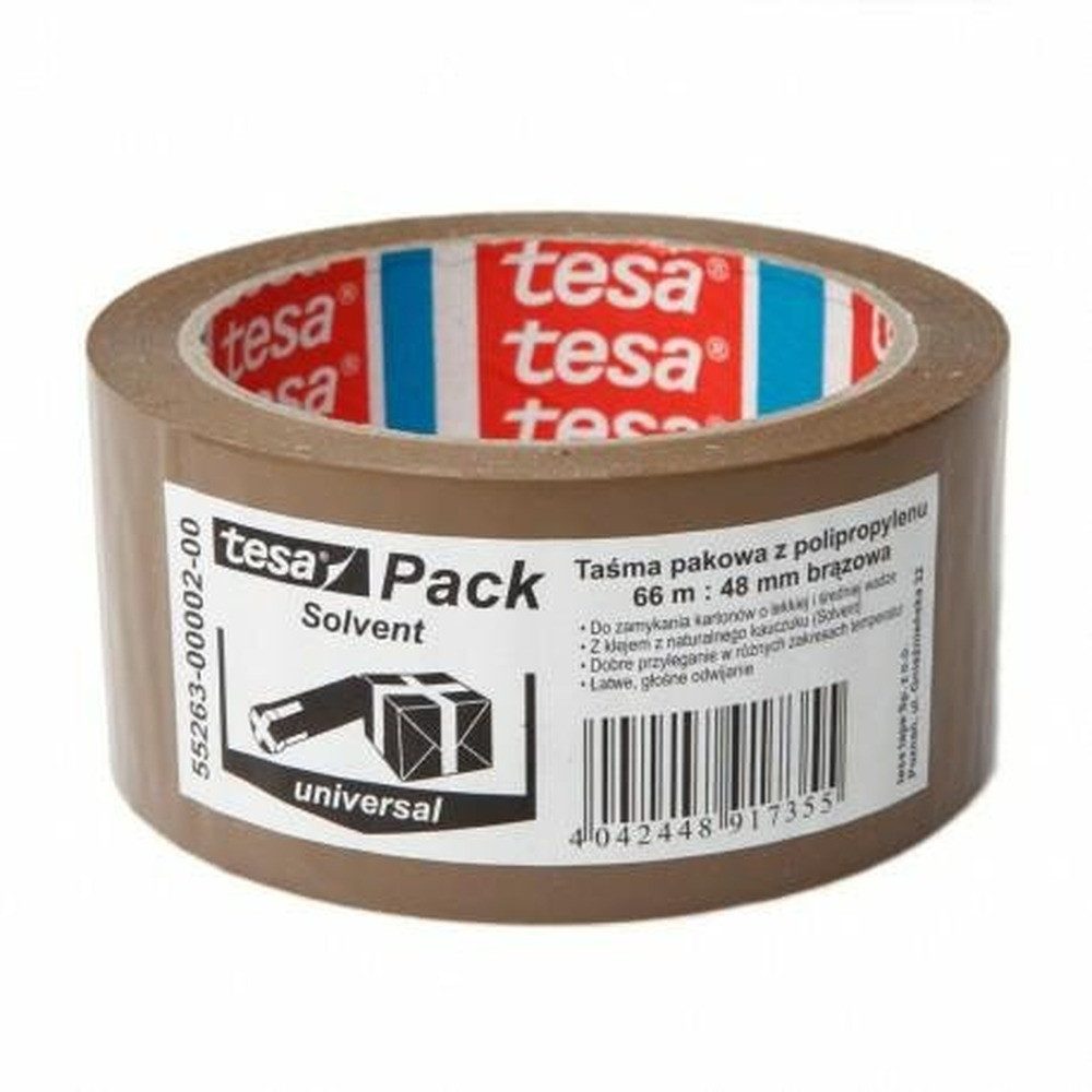 tesa Paket-Klebeband TESA PACKBAND SOLVENT 66m 48mm BRAUN