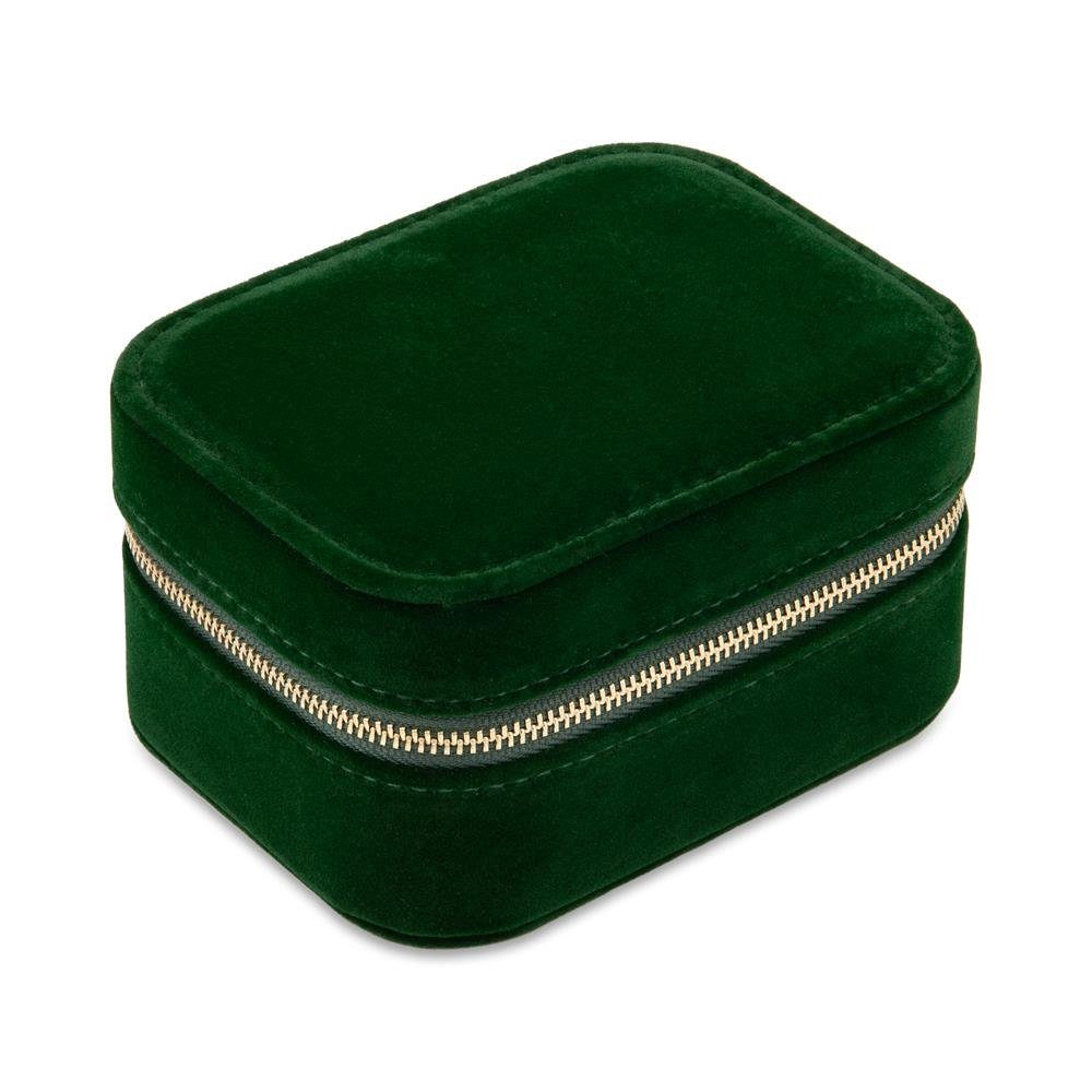 JEWLIX Schmuckkasten Dunkelgrünes Samt mit goldenem Reisverschluss GET0049 günstig online kaufen