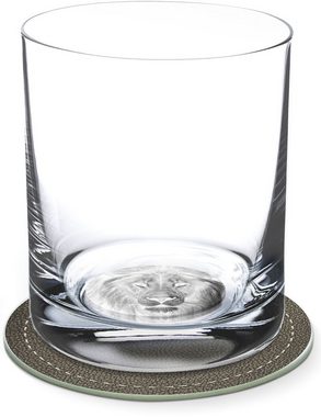 Contento Whiskyglas, Glas, Löwe, 400 ml, 2 Gläser, 2 Untersetzer