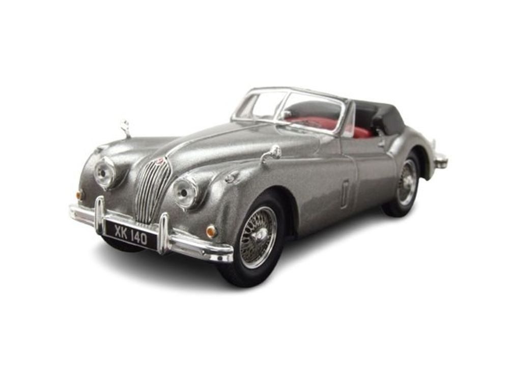 ixo Models Modellauto Jaguar XK 140 Cabrio RHD 1956 dunkelgrau metallic, Maßstab 1:43