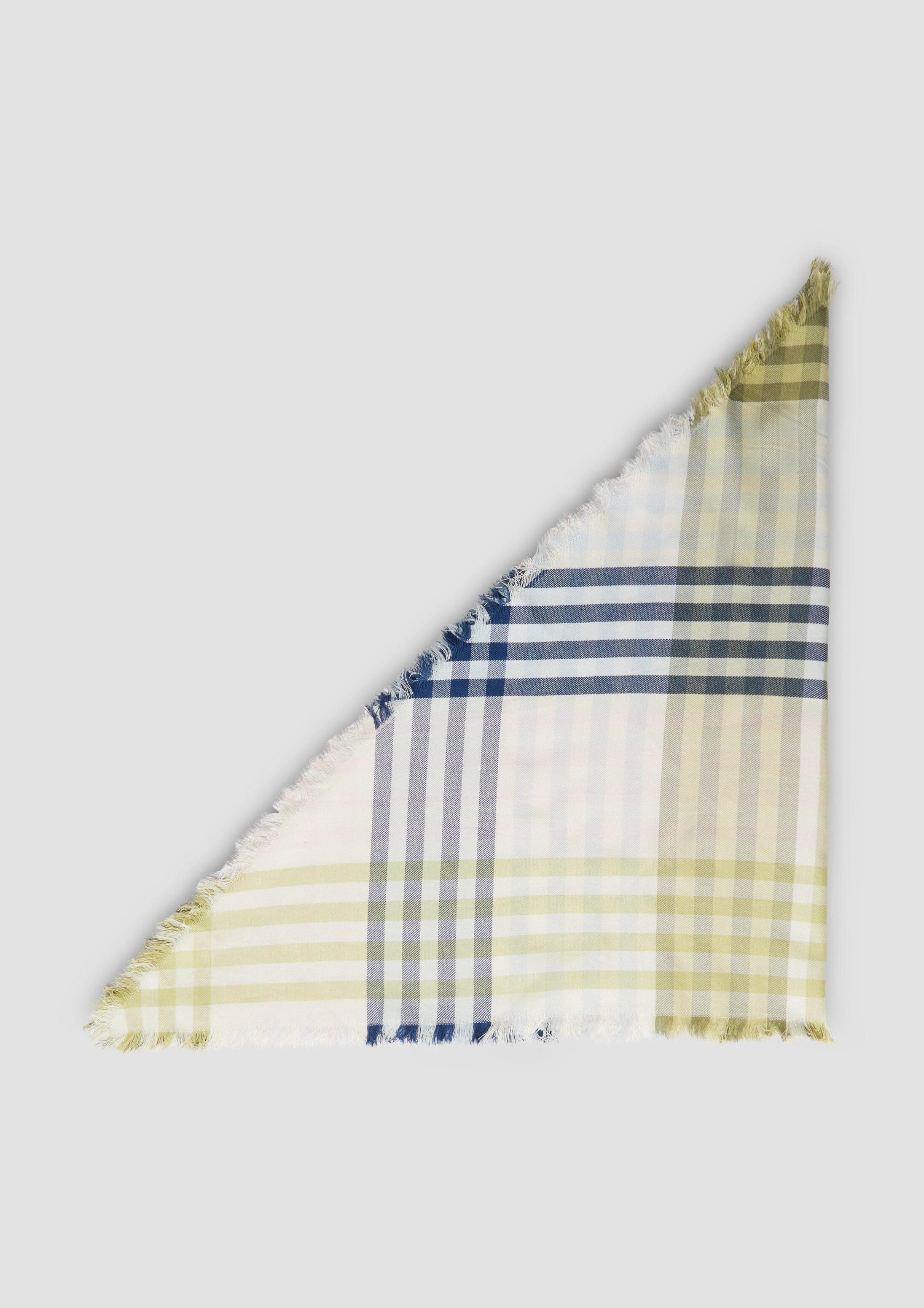 s.Oliver Schal Schal, Karierter Jacquard-Schal mit offenen Fransen
