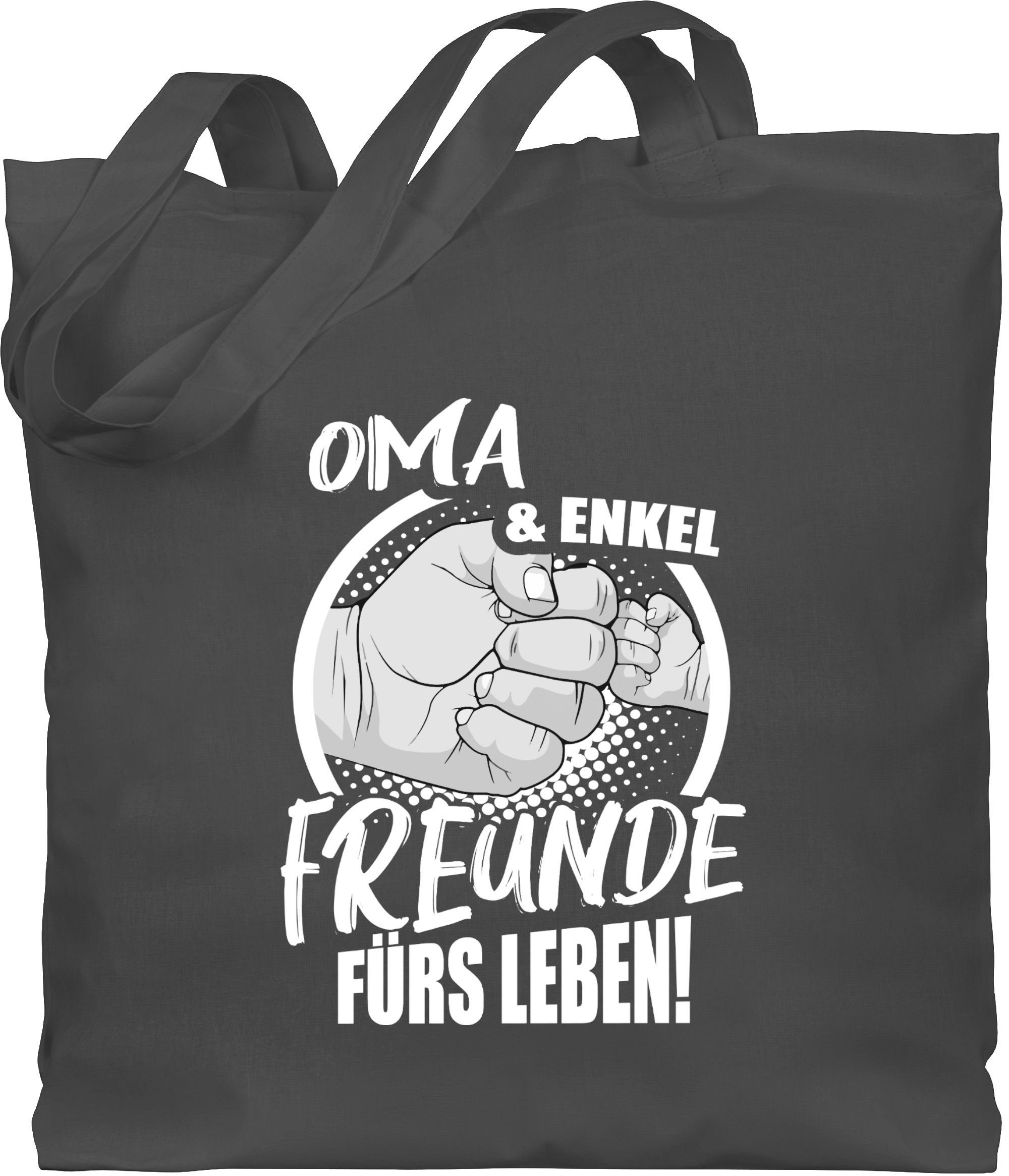 Shirtracer Umhängetasche Oma & Enkel Freunde fürs Leben!, Oma Geschenk 2 Dunkelgrau