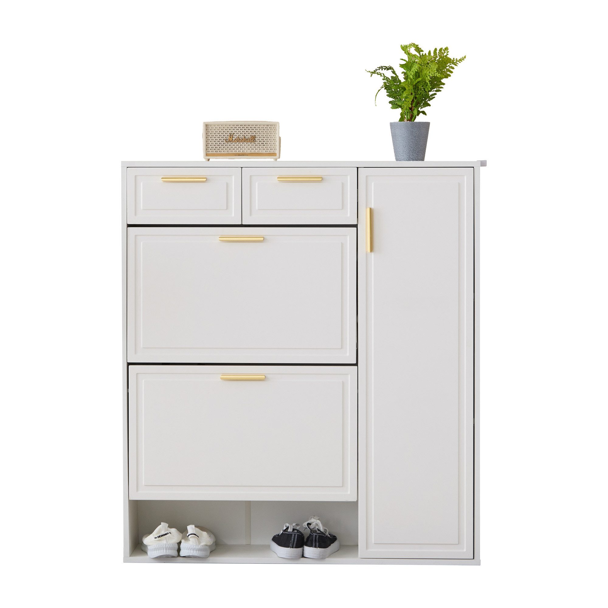 OKWISH Schuhschrank mit goldenen Griffen (Schuhregal, günstig online kaufen