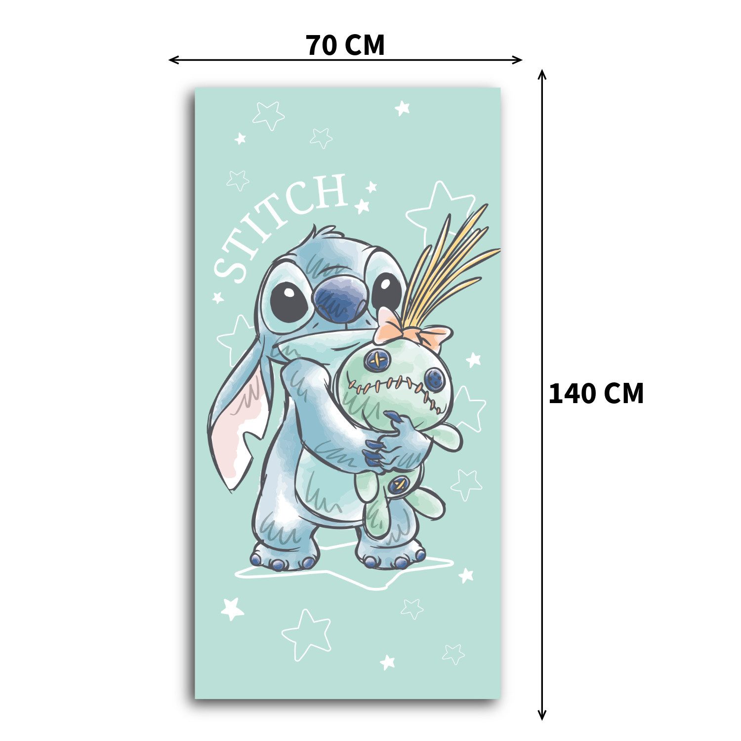 Jerry Fabrics Handtücher Disney Lilo & Stitch Badetuch Strandtuch Duschtuch 70x140cm Baumwolle, (1 Duschtuch, 1-St), Langlebig