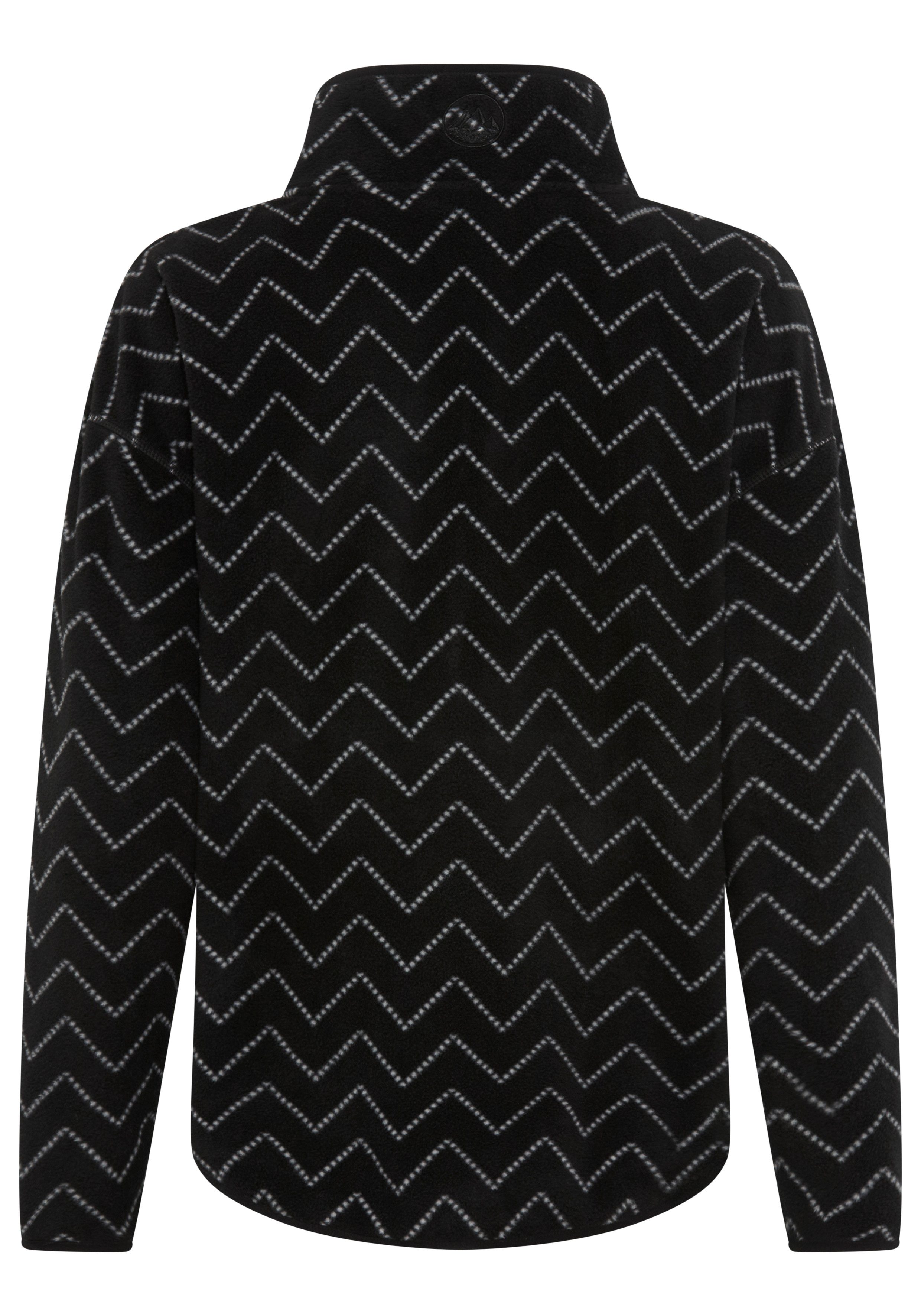Polarino Fleecepullover mit Colourblocking-Optik, mit Kängurutasche, aus Fleecestoff