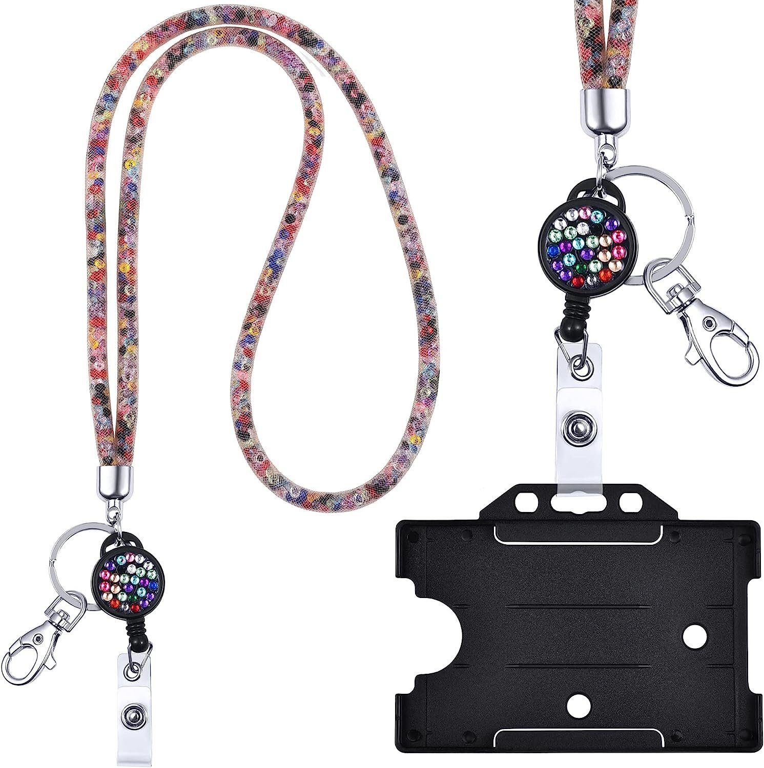 Schlüsselanhänger Kristall Lanyard + Jojo Set + Kartenhalter Umhängeband Schlüsselband