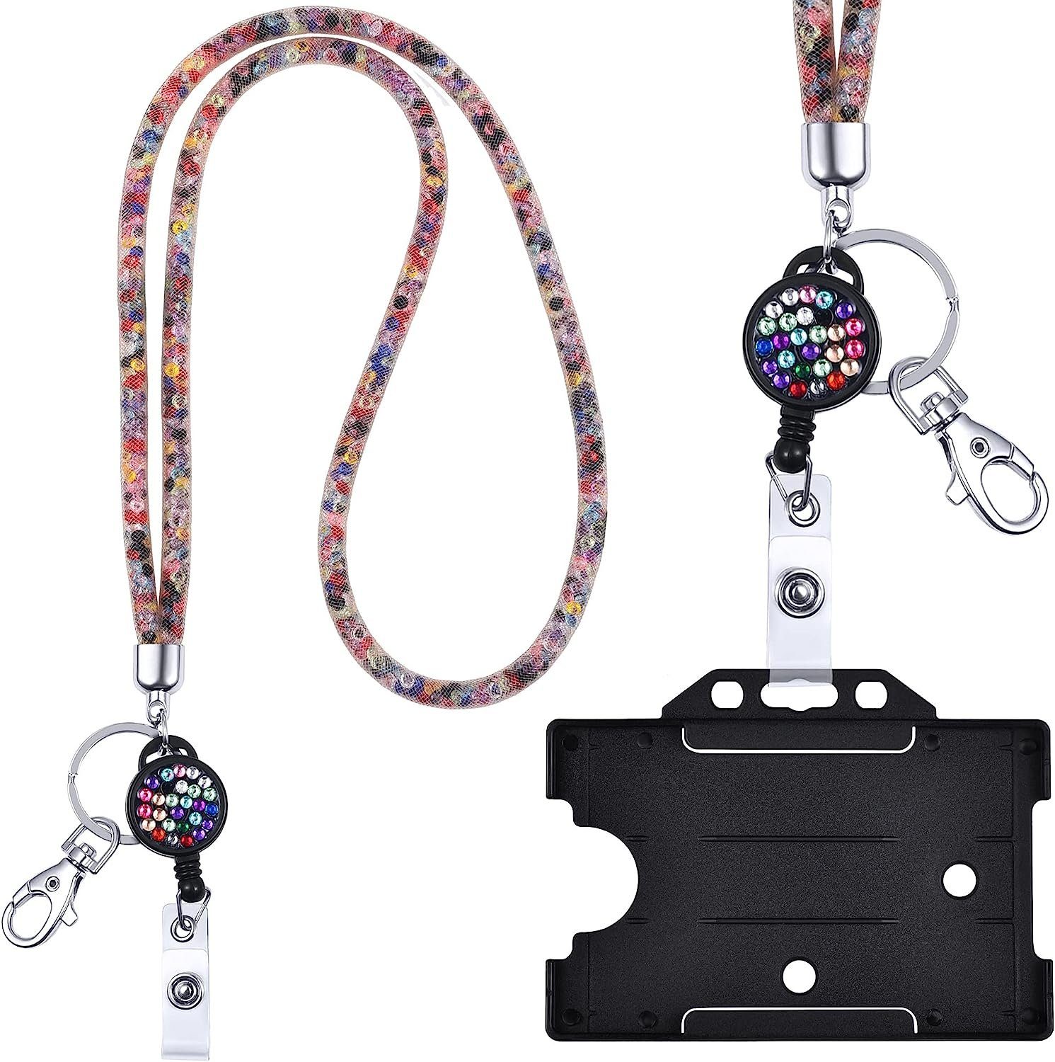 WEBBOMB Schlüsselanhänger Kristall Lanyard + Jojo Set + Kartenhalter Umhängeband Schlüsselband