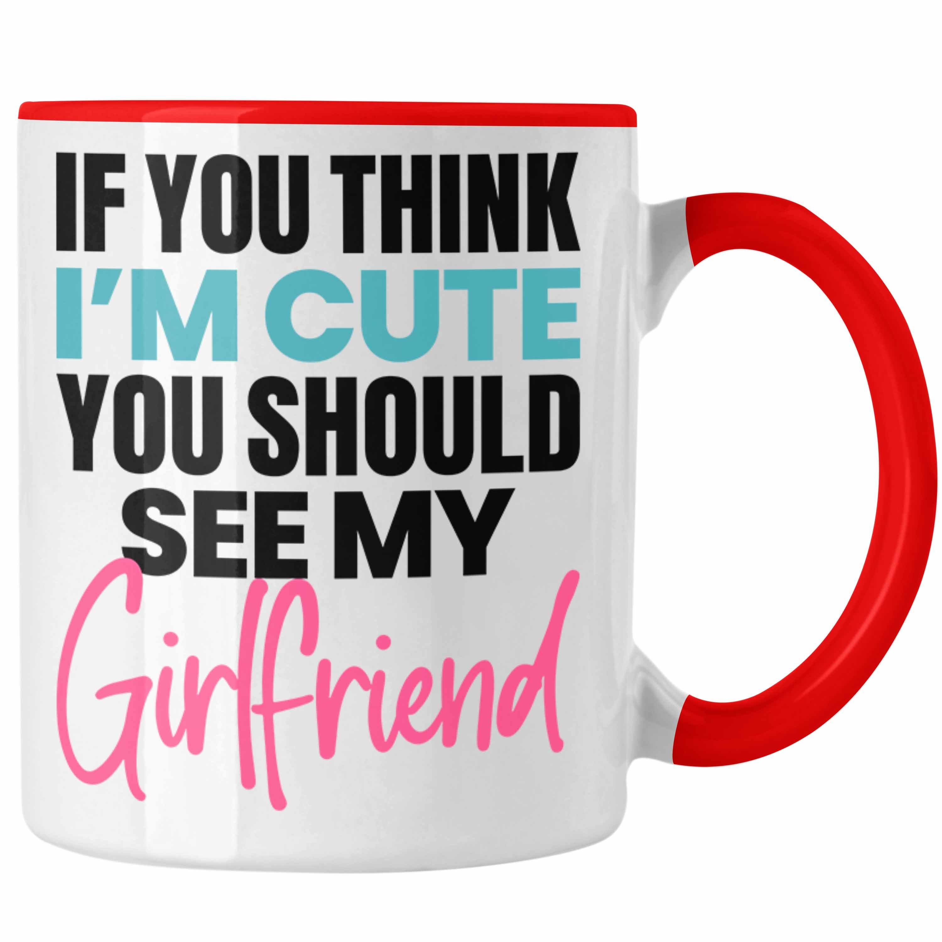 Trendation Tasse Boyfriend Tasse Geschenk für Freund Beziehung Eifersüchtig Geschenkide Rot