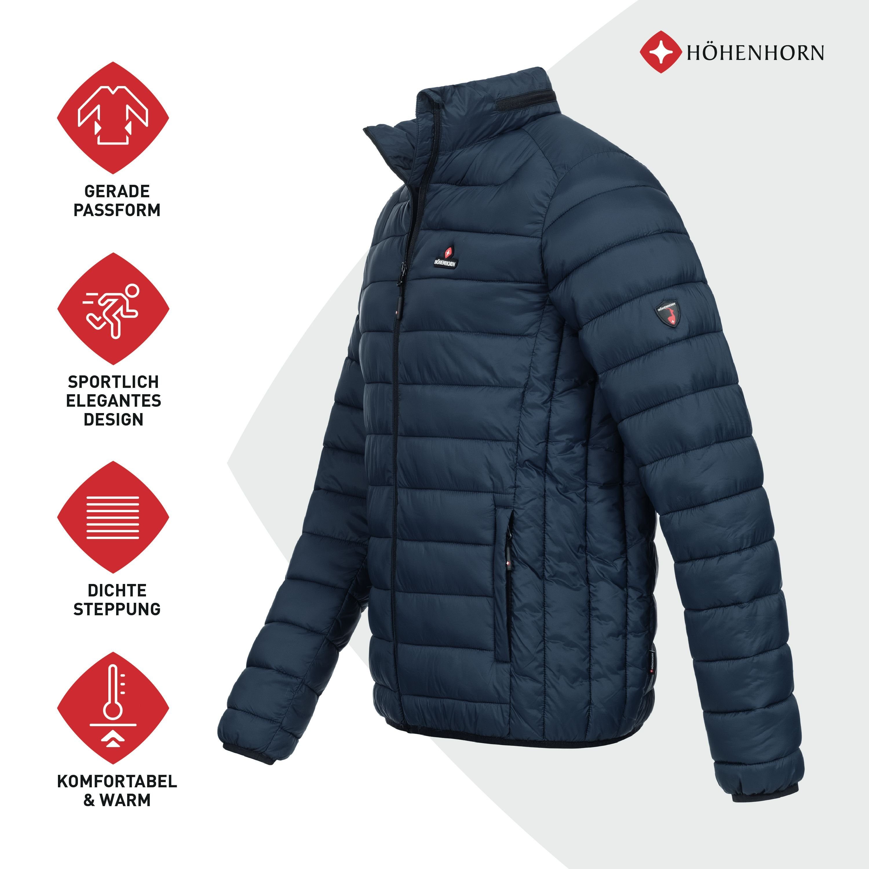 Höhenhorn Steppjacke Balmhorn Night-Blue mit Kapuze Steppjacke Herren Übergangsjacke Jacke