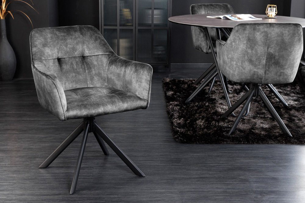 riess-ambiente Esszimmerstuhl LOFT dunkelgrau / schwarz günstig online kaufen