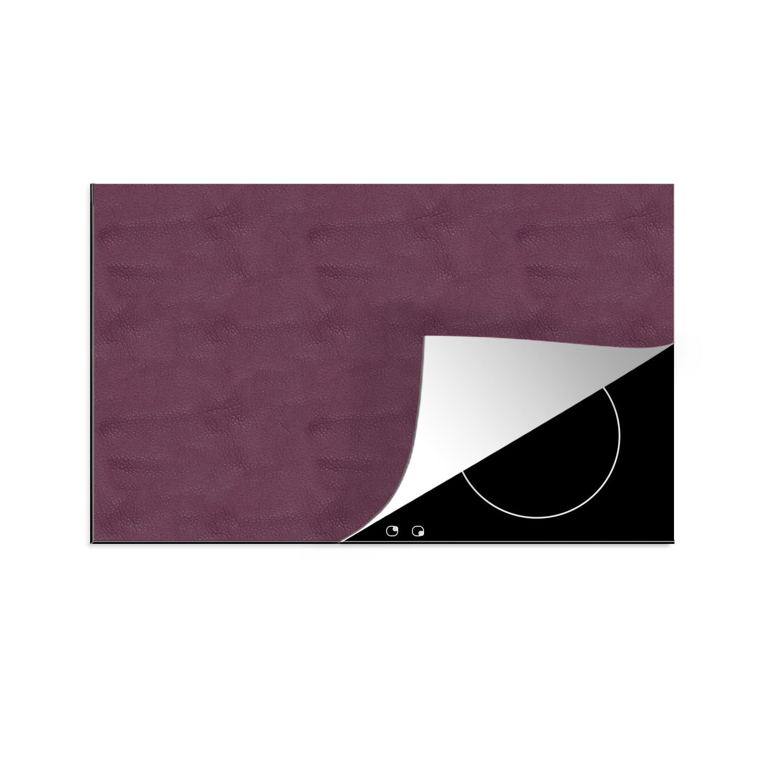 MuchoWow Herdblende-/Abdeckplatte Induktionsschutz - Leder - Rosa - Tiere, Vinyl, (1 tlg), 81x52 cm, Induktionskochfeld Schutz für die küche, Ceranfeldabdeckung
