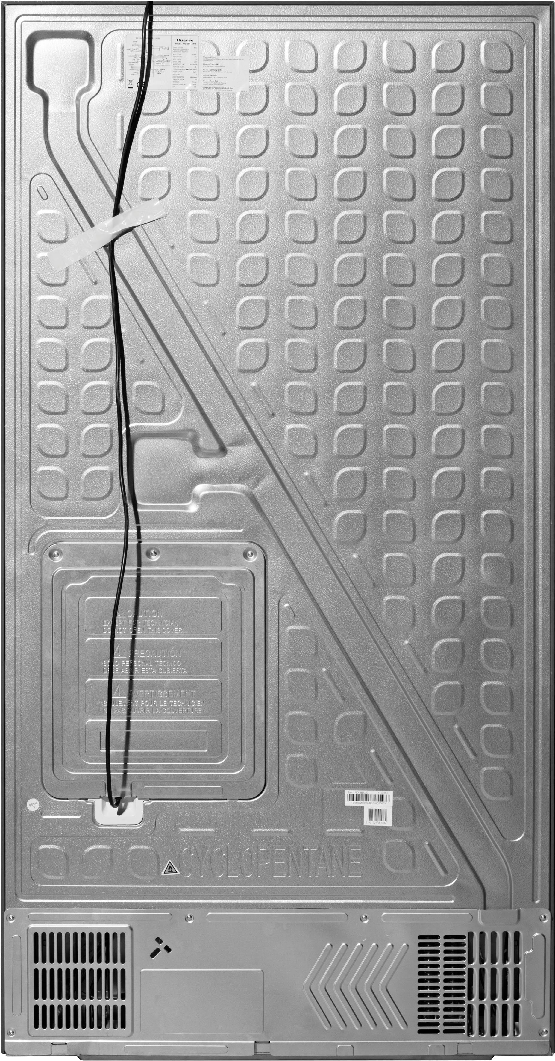 Hisense Multi Door RQ758N4SAFE, 179 Edelstahl 92 breit cm cm schwarzes hoch