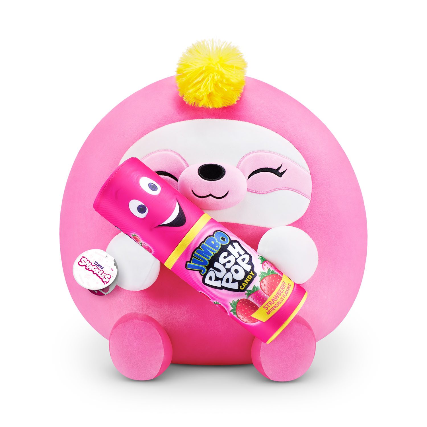 ZURU Plüschfigur ZURU 77511N - SNACKLES MEGA Plüsch - Faultier Susie mit Jumbo Push Pop