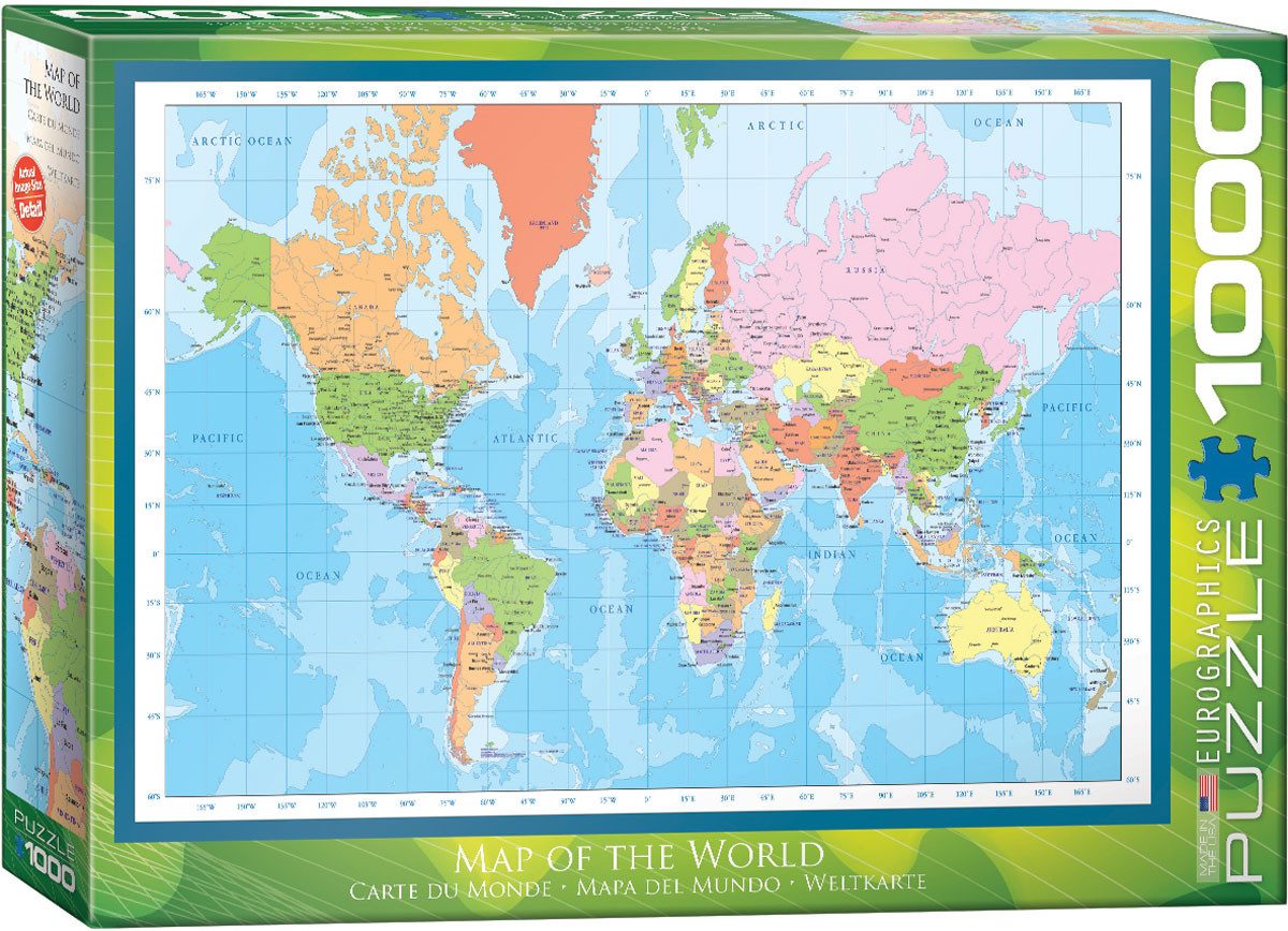 Puzzle 1000 Teile Puzzle - Puzzle - Moderne Weltkarte - Modern Map of the, günstig online kaufen