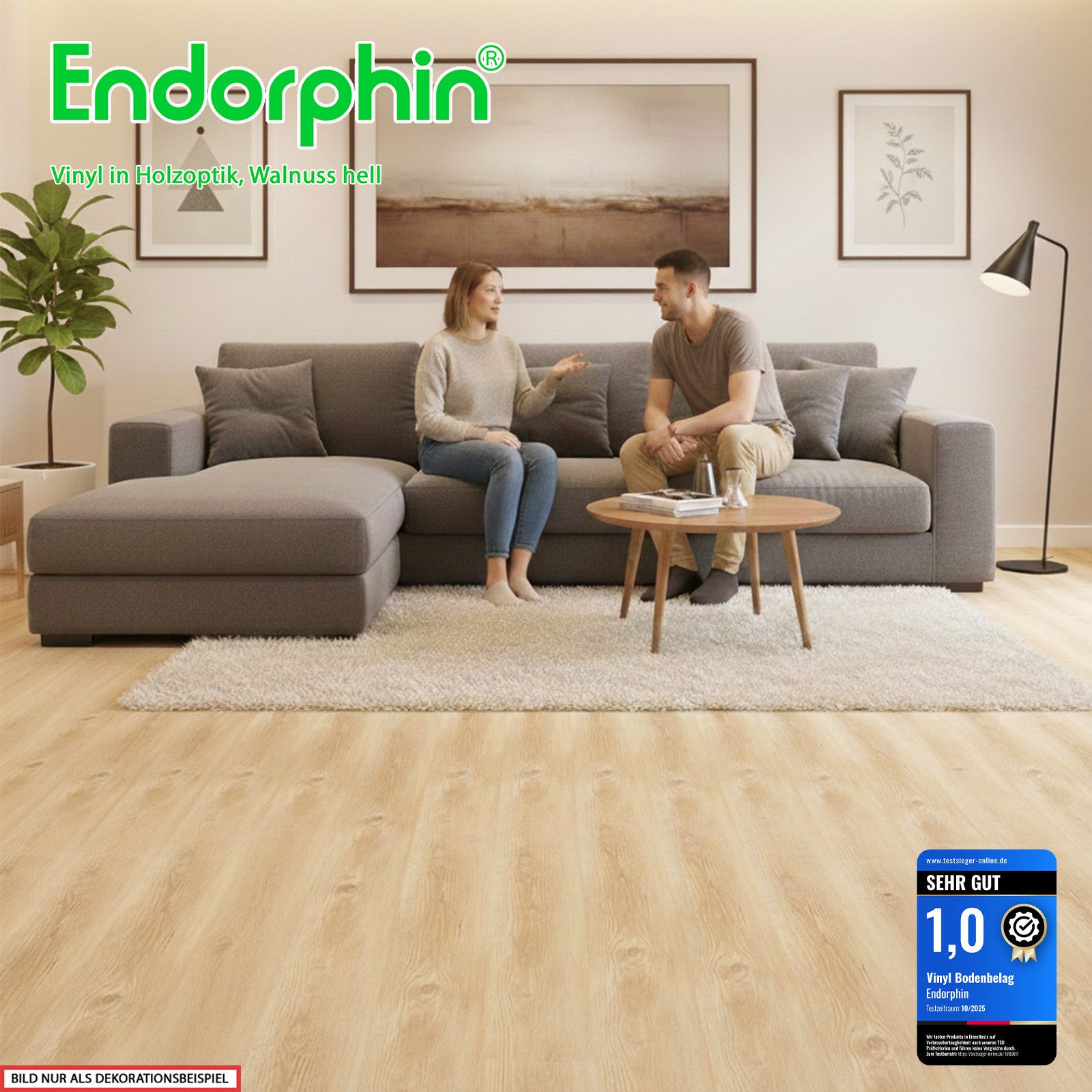 Endorphin Vinylboden Vinylboden selbstklebend in Holzoptik Walnuss 2,93qm, Selbstklebend, pflegeleicht, strapazierfähig, renovierungsfreundlich, geringe Aufbauh – Bild 5 von 5