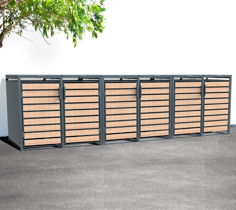 Thumbnail - WESTMANN Mülltonnenbox Lacina (1 St), Platz für 6 Mülltonnen je 140/240 L, LxBxH 80x660x116 cm