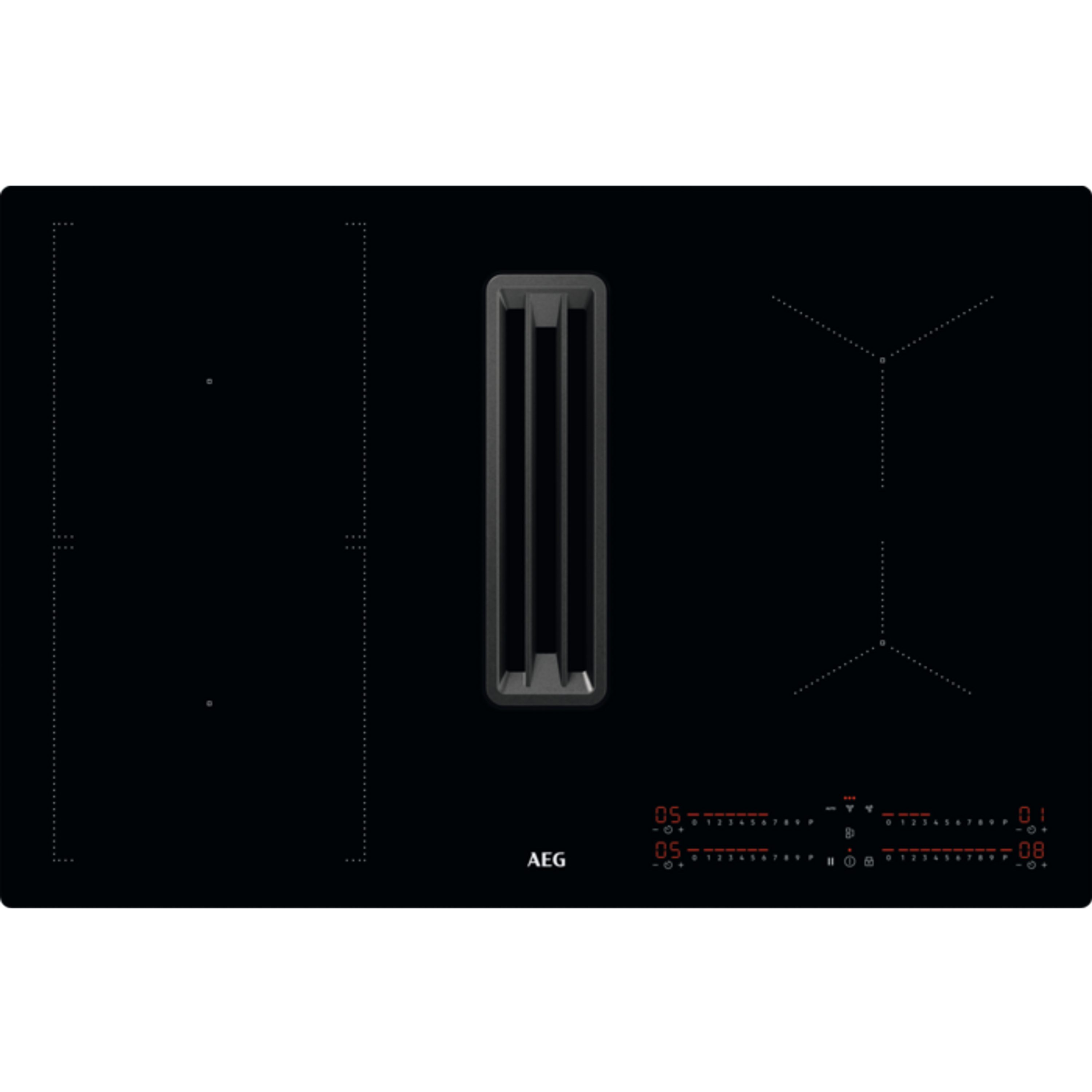AEG Kochfeld mit Dunstabzug CCE84543CB, Power-Funktion, OptiHeat Control
