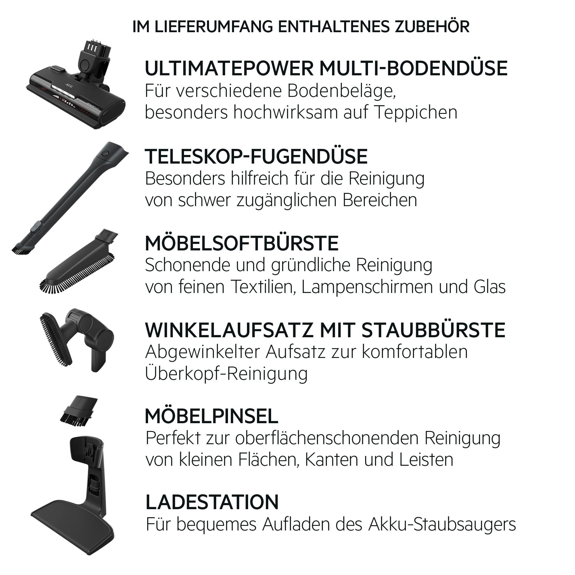 AEG Akku-Hand-und Stielstaubsauger CLEAN 5000 Akku-Staubsauger (AS52CB18DB), 0 W, beutellos, 2in1, leise 79 dB(A), 58% Recyclingkunststoff, bis zu 45 Min. Laufzeit