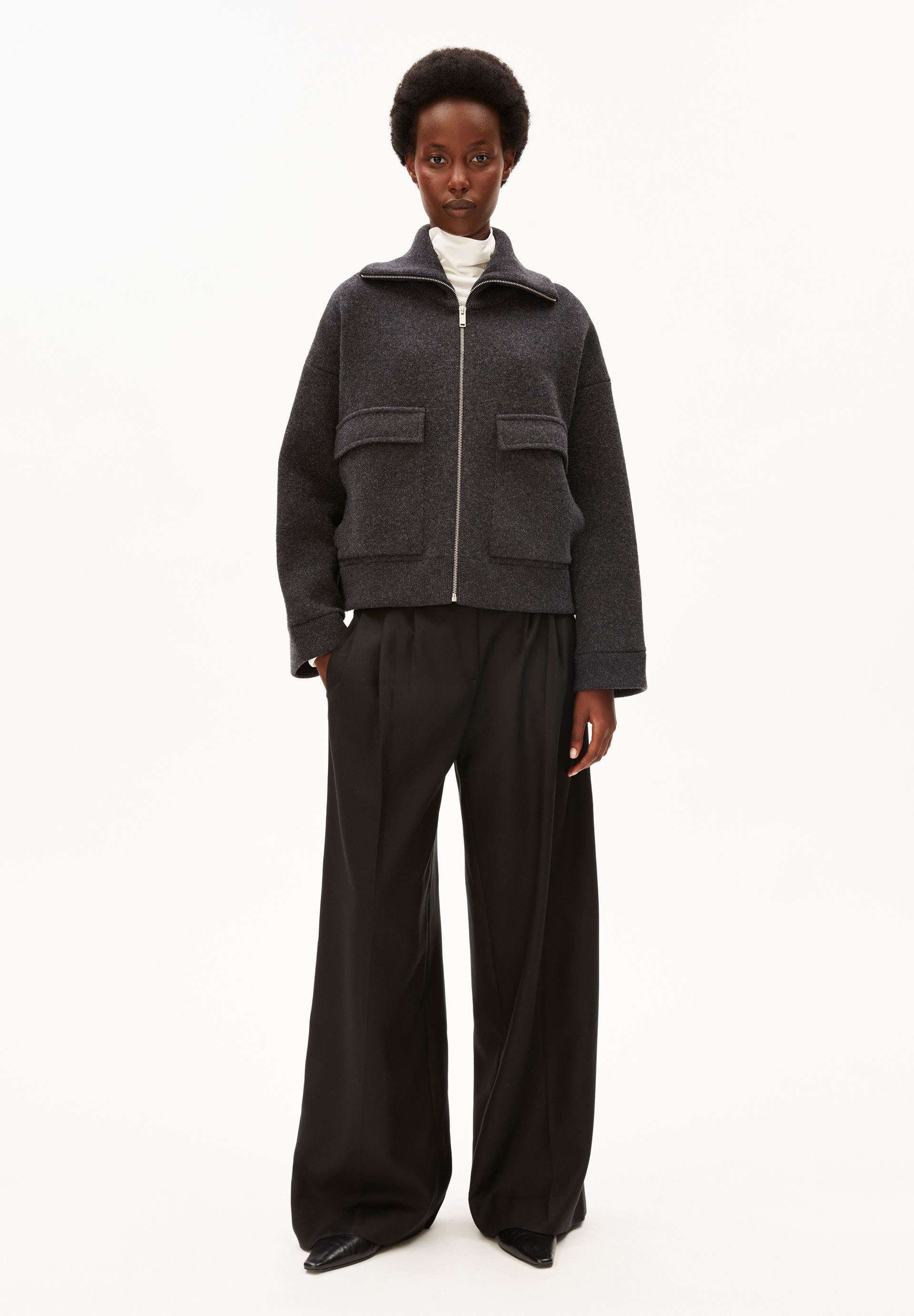 Armedangels Cardigan OVERSIZED Strickjacke aus Bio-Baumwoll-Mix (Mock-Ausschnitt, Oversized Fit)