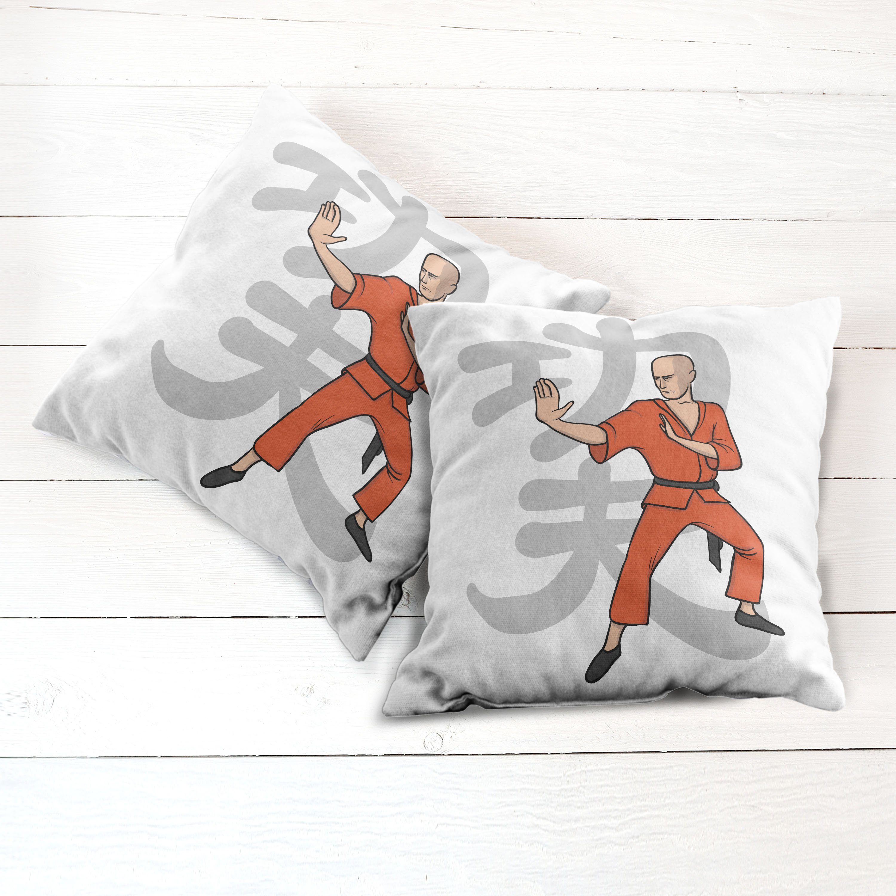 Accent Doppelseitiger Modern Digitaldruck, Anmelden Fu Kung Kissenbezüge (2 Stück), Kampfkunst-Übungen Abakuhaus