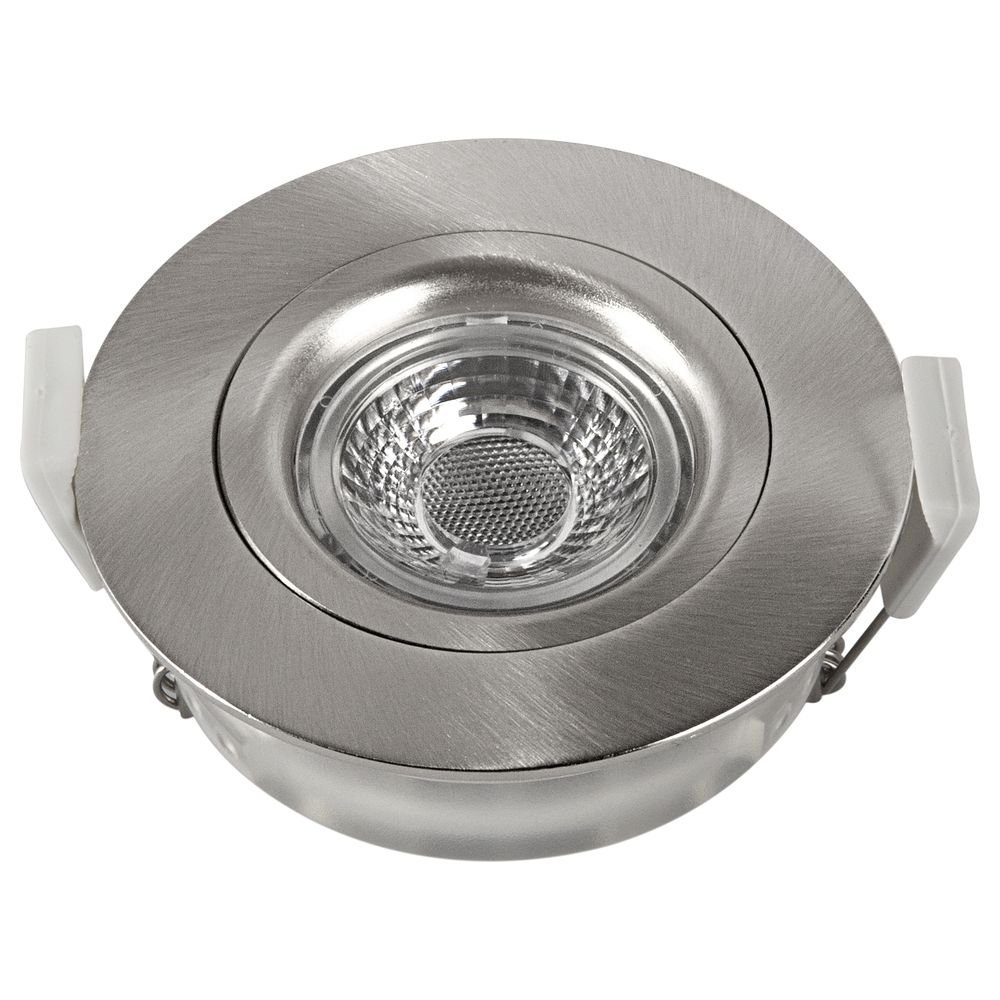 fest verbaut, LED enthalten: 7W in Nickel-matt Einbauleuchte Leuchtmittel click-licht 525lm, Ja, keine LED, Einbaustrahler warmweiss, Einbaustrahler, LED Angabe, Einbauleuchte