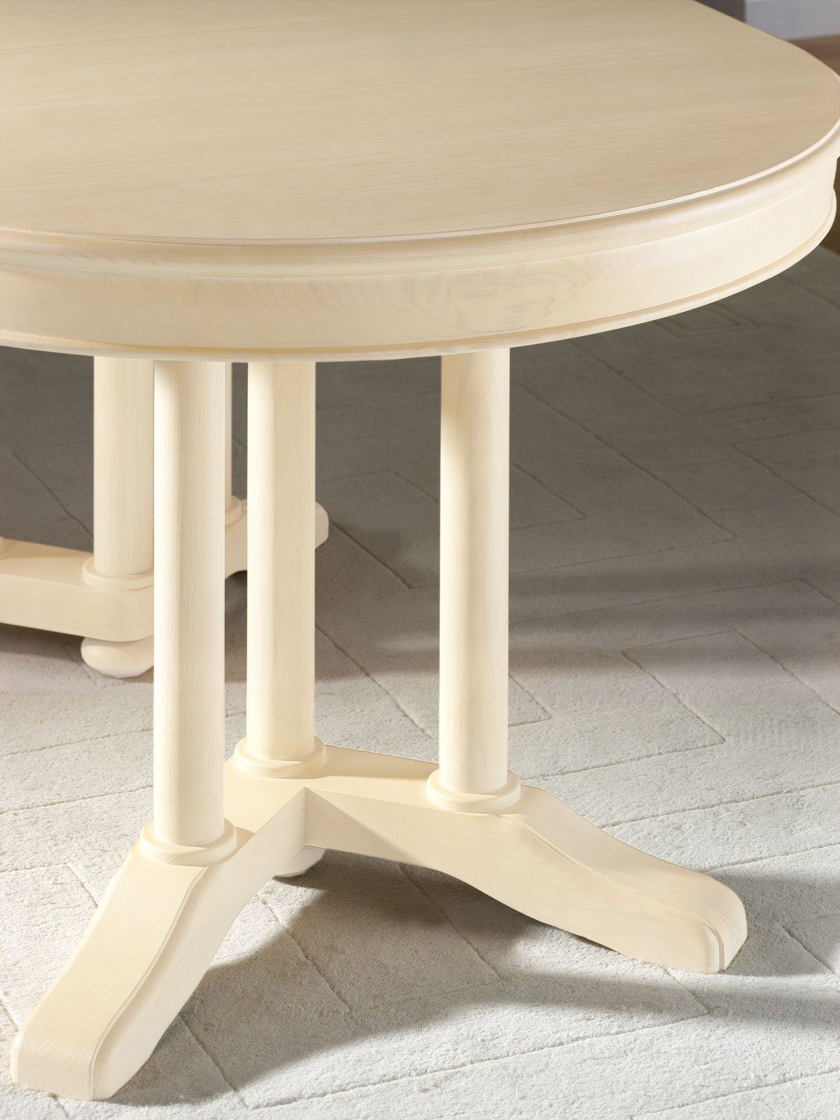 Casamia Esstisch Esstisch oval 160x110 cm Allegro mit Einlagen Auszug Pinie massiv