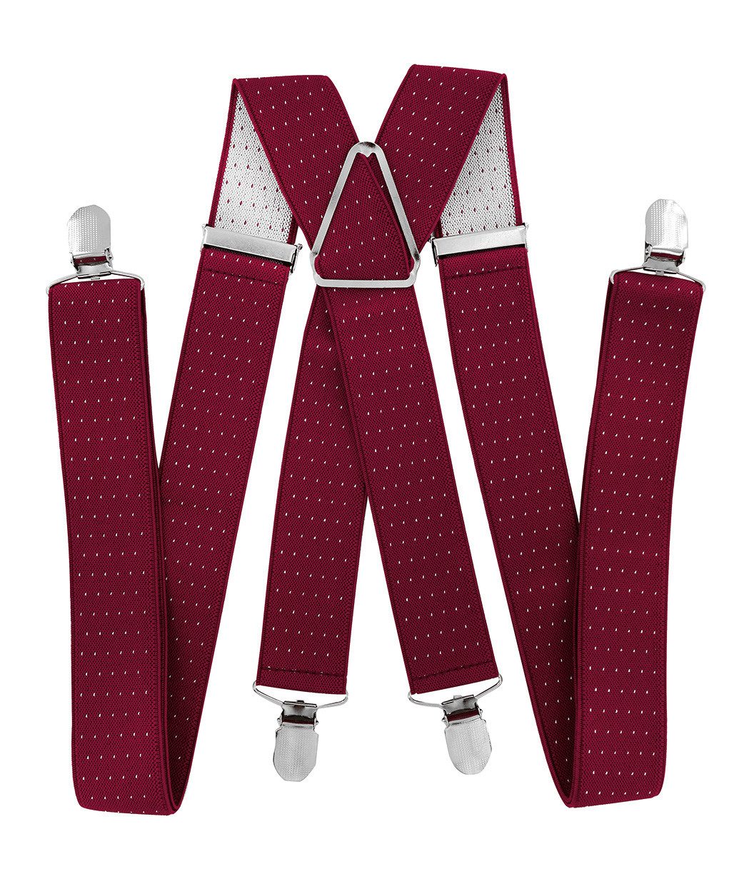 axy Hosenträger Herren Hosenträger mit Punkten 4 Stabile Clips X-Form 3,5cm Breit verstellbar und elastisch 120cm Lang