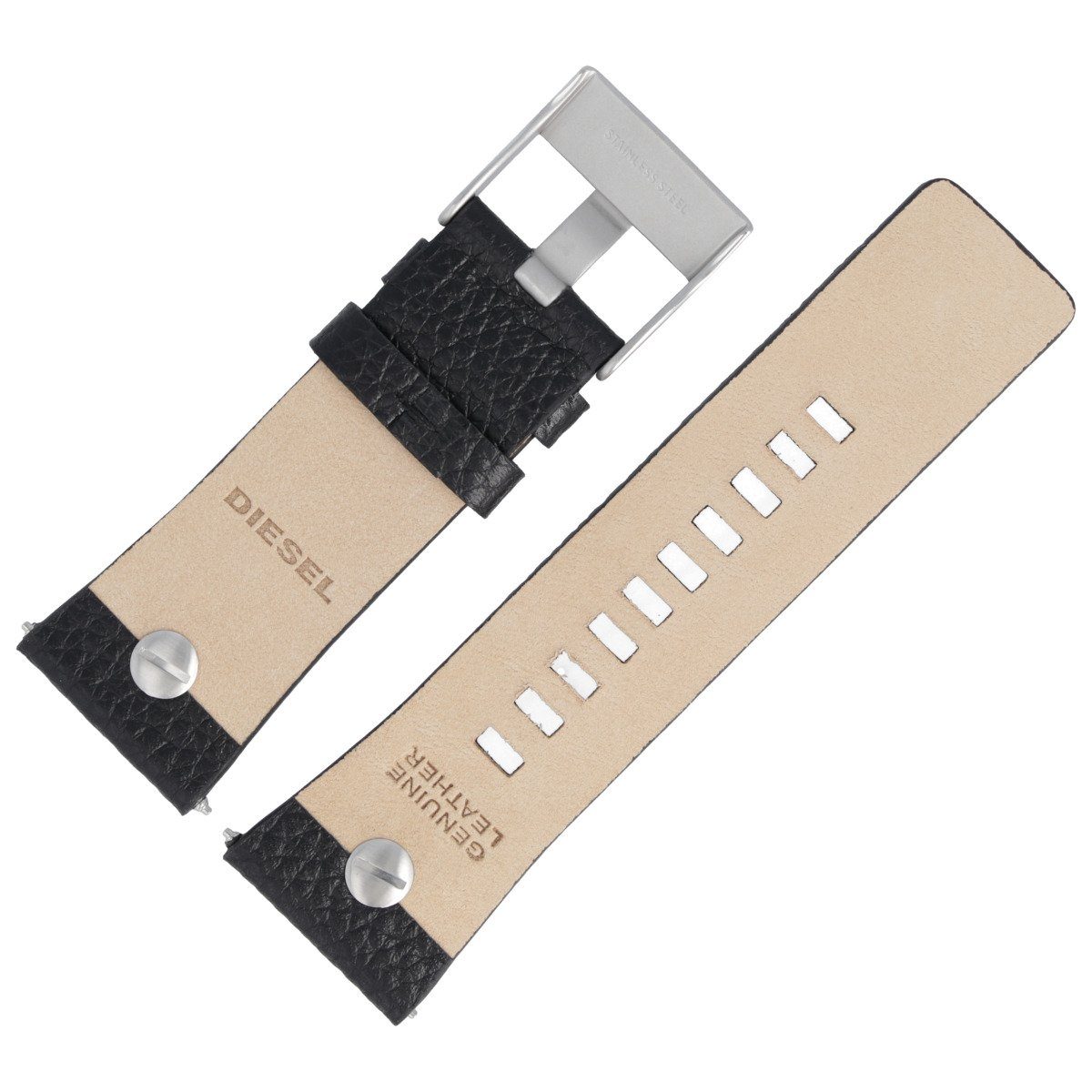 Diesel Uhrenarmband 28mm Leder Schwarz DZ-7313