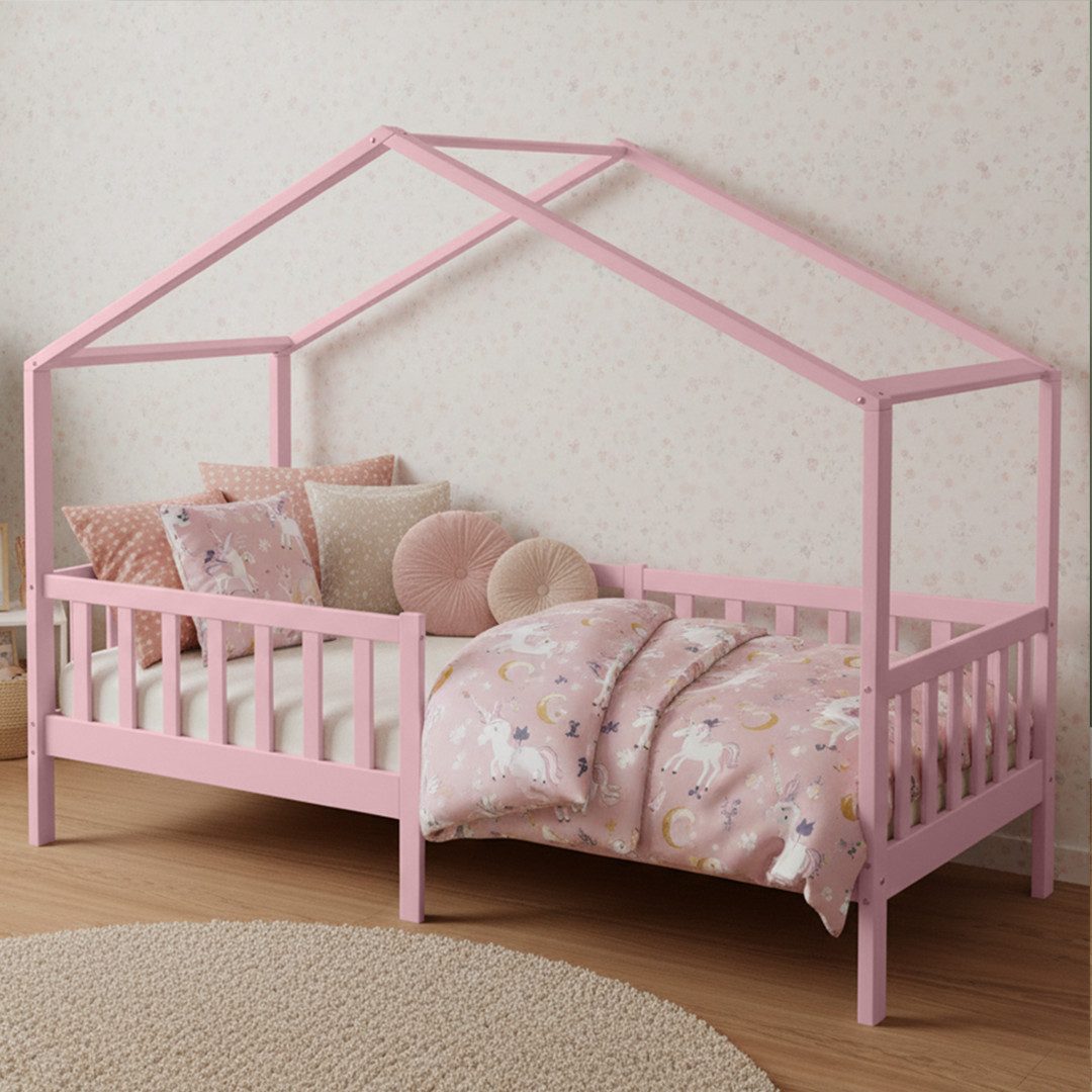 Bellabino Kinderbett Bia mit Rausfallschutz & Lattenrost (rosa, optional mi günstig online kaufen