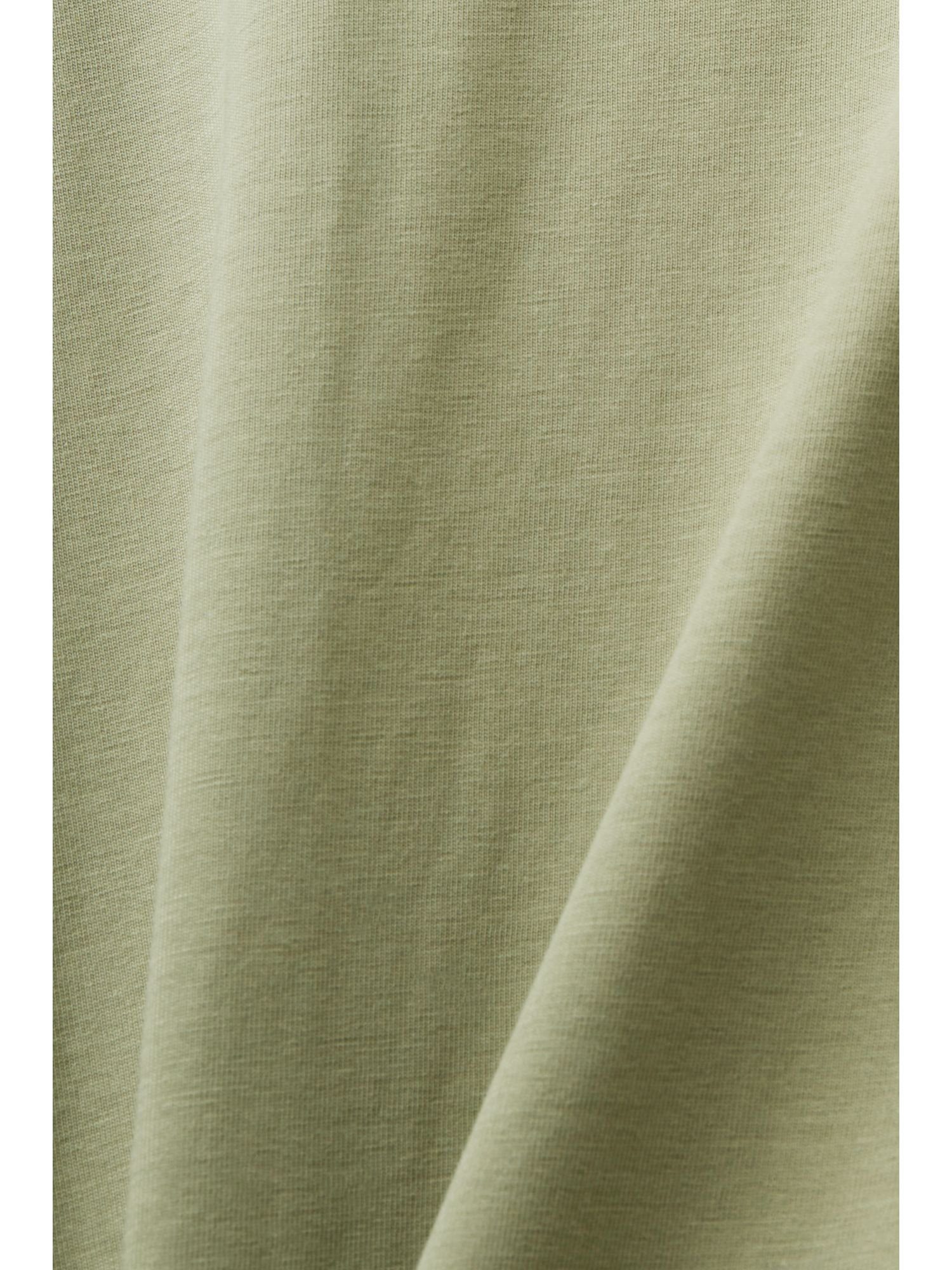 edc by Esprit T-Shirt LIGHT 100% T-Shirt, Jersey KHAKI Baumwolle (1-tlg)
