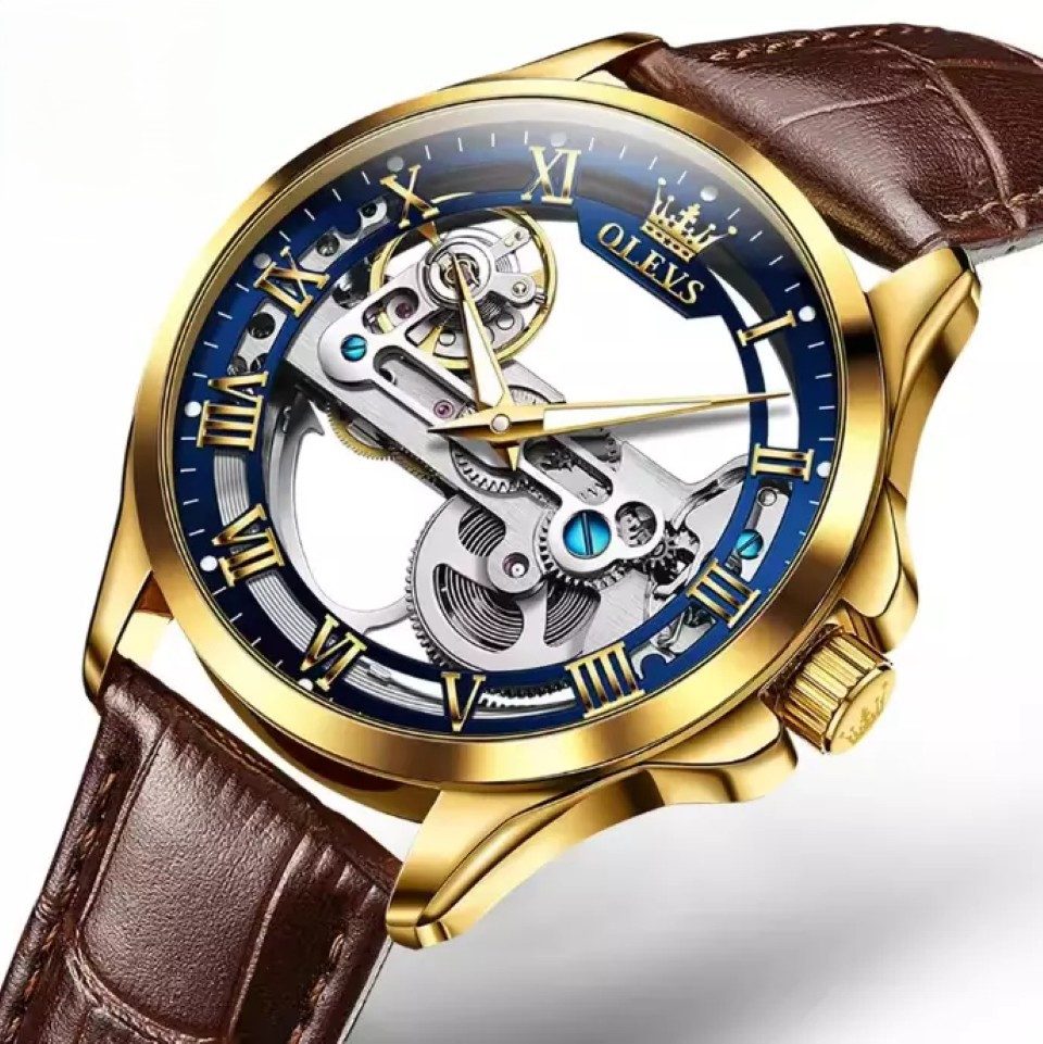 OLEVS Automatikuhr Herrenuhr Mechanisch Skelett Zifferblatt günstig online kaufen