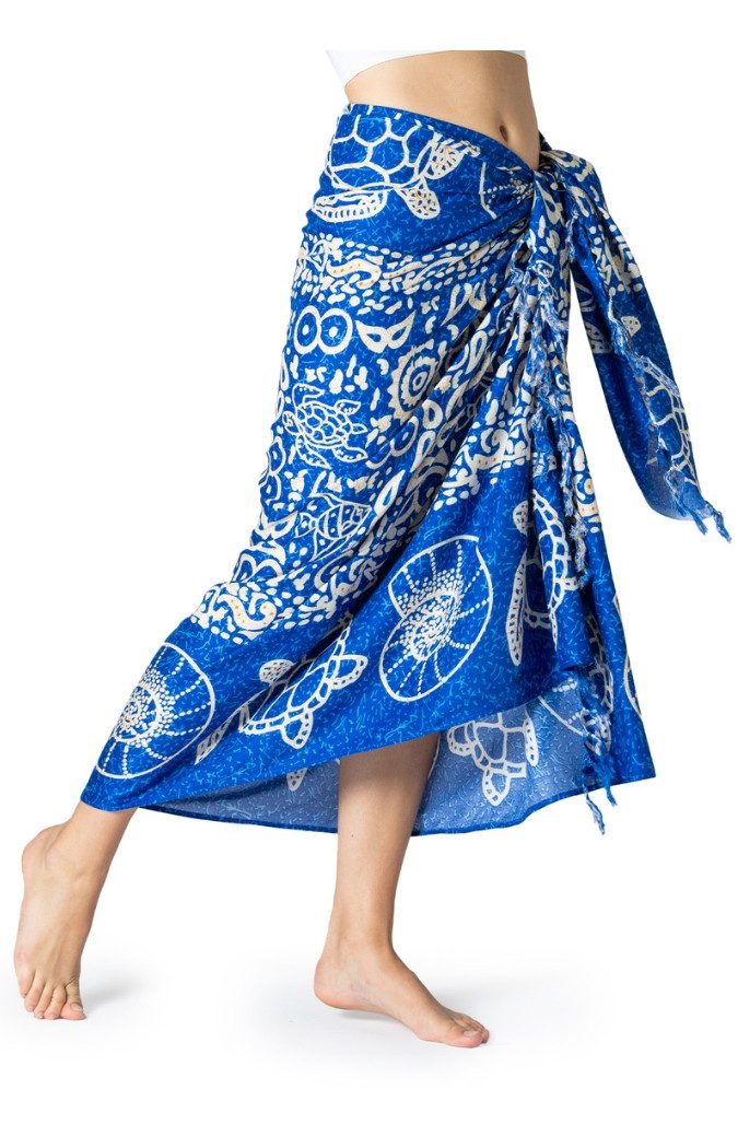 PANASIAM Pareo Sarong im Meeres-Design Strandtuch Lunghi Wickelrock aus 100 günstig online kaufen