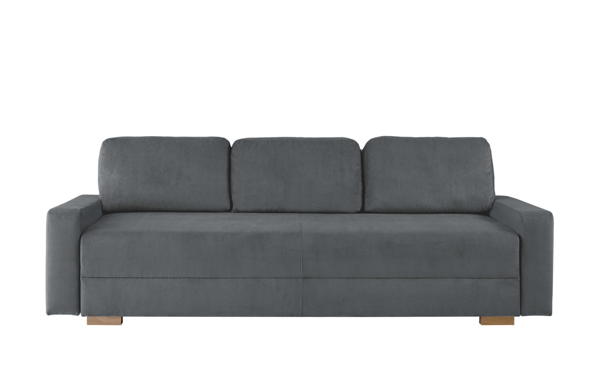 Home affaire 3-Sitzer SHERIDIAN Schlafsofa mit Bettkasten, in Feincord & Velvet, mit Wellenunterfederung, moderne Bezüge, B/H/T 225/94/80 – Bild 2 von 5