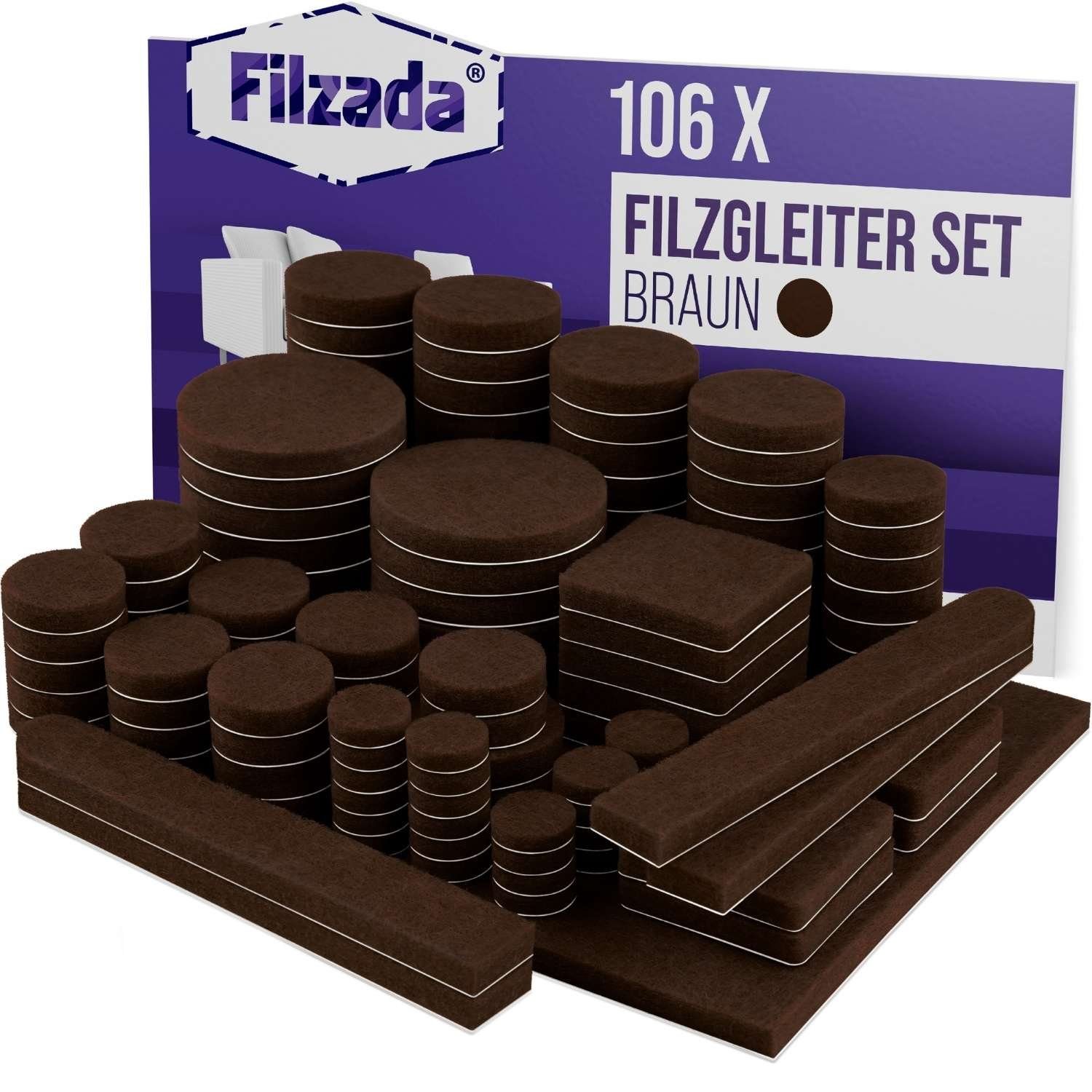 Filzada Войлочные планеры Войлочные планеры 106 St Selbstklebend Set Мебельgleiter Filz Rund Eckig