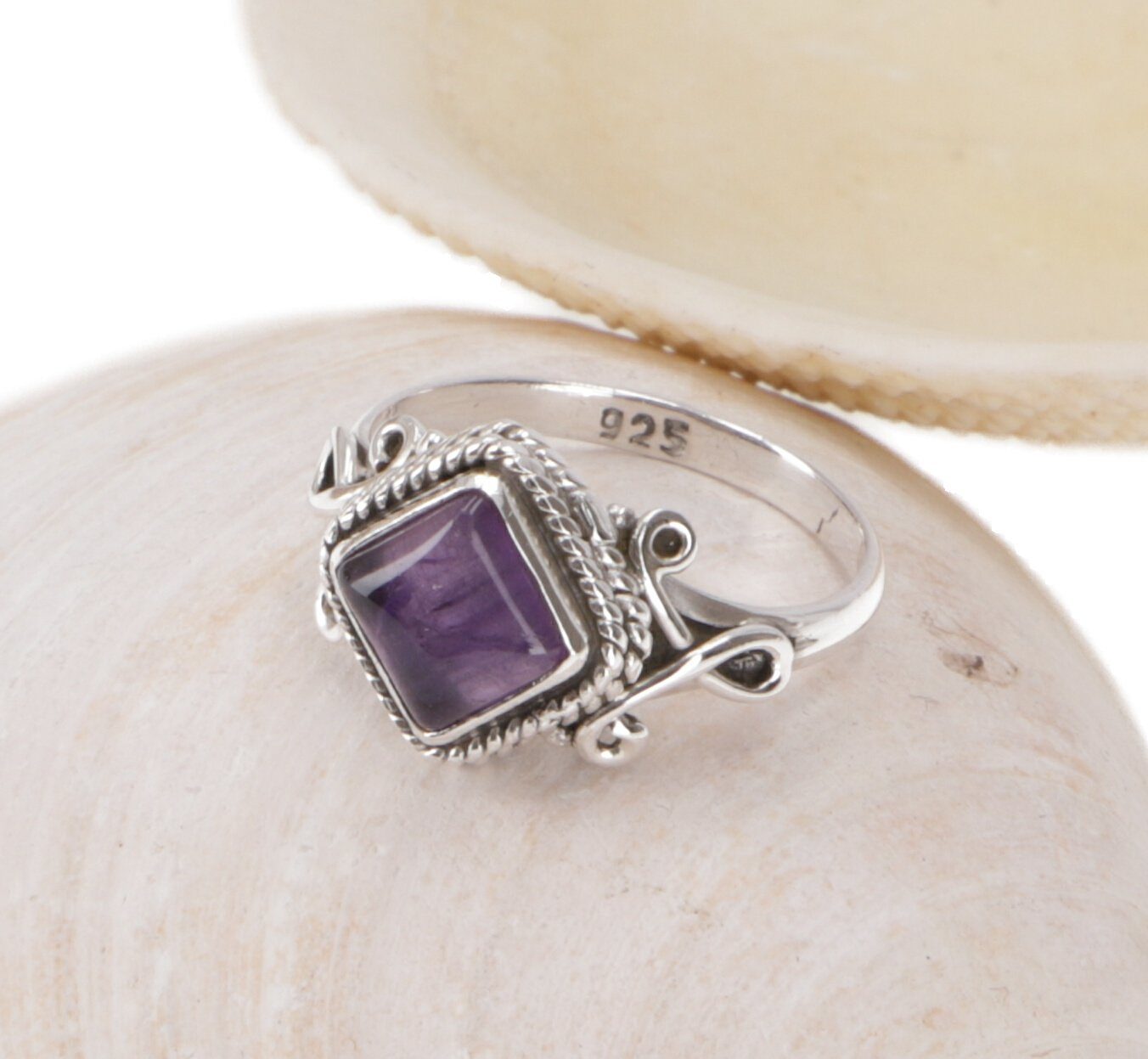 Guru-Shop Silberring Boho Silberring, filigraner Edelsteinring günstig online kaufen