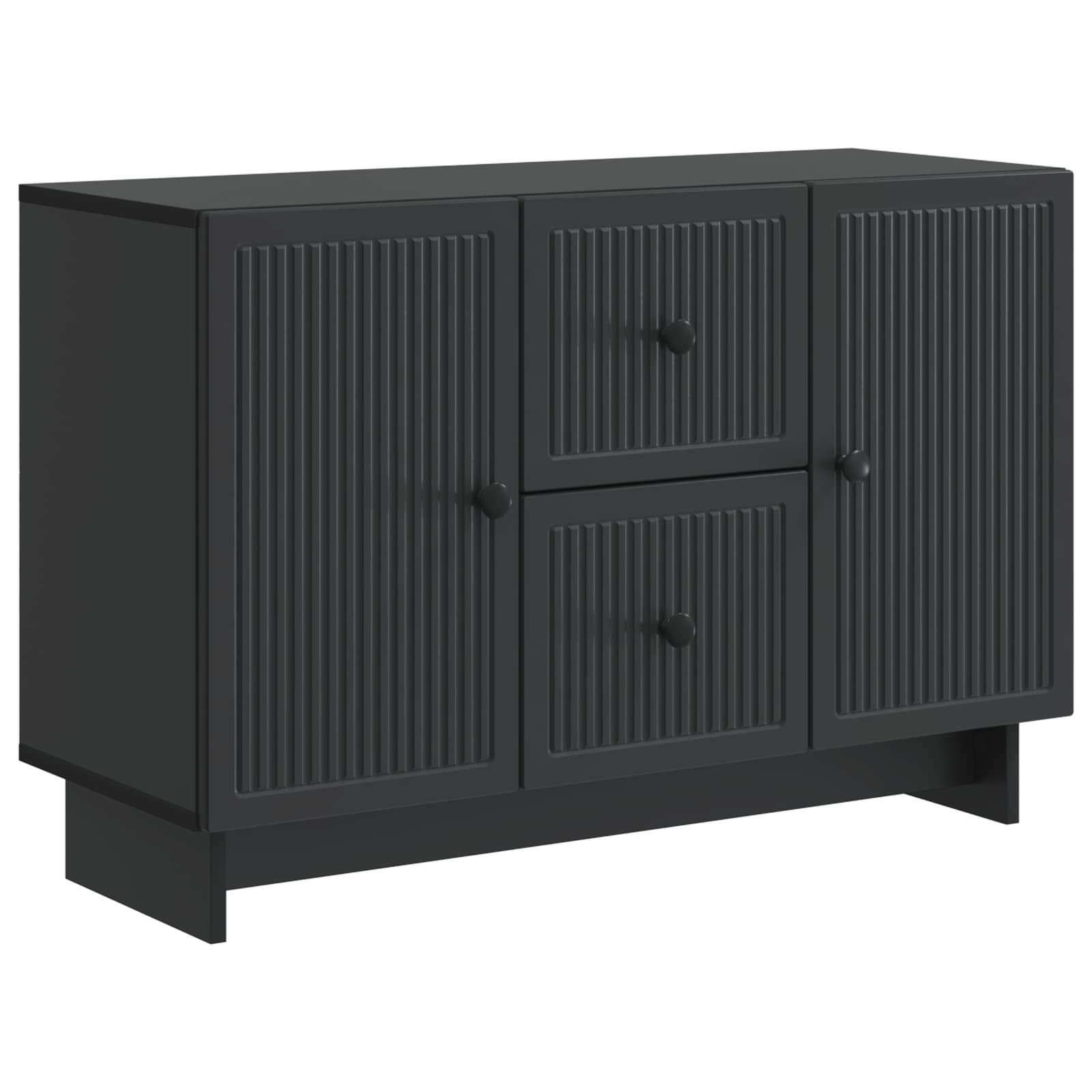 vidaXL Sideboard Sideboard Schwarz 89 x 34,5 x 60 cm Holzwerkstoff (1 St)