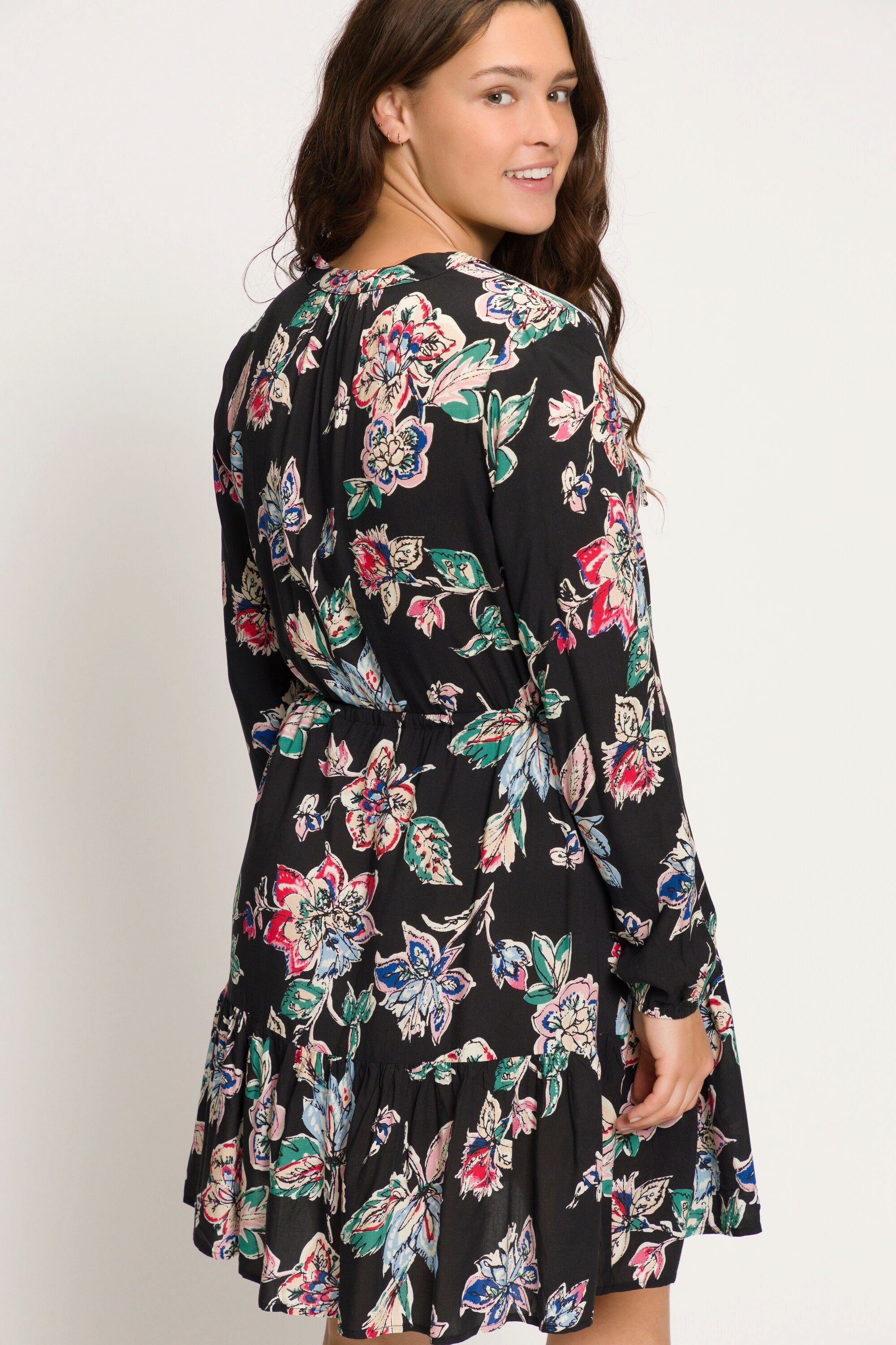Studio Untold Jerseykleid Blumen-Kleid A-Line Rundhals Langarm