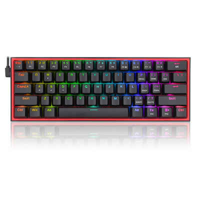 Redragon K617 RGB Mechanische Gaming-Tastatur mit 61 Tasten Gaming-Tastatur (höhenverstellbar, Pro Software anpassbar)
