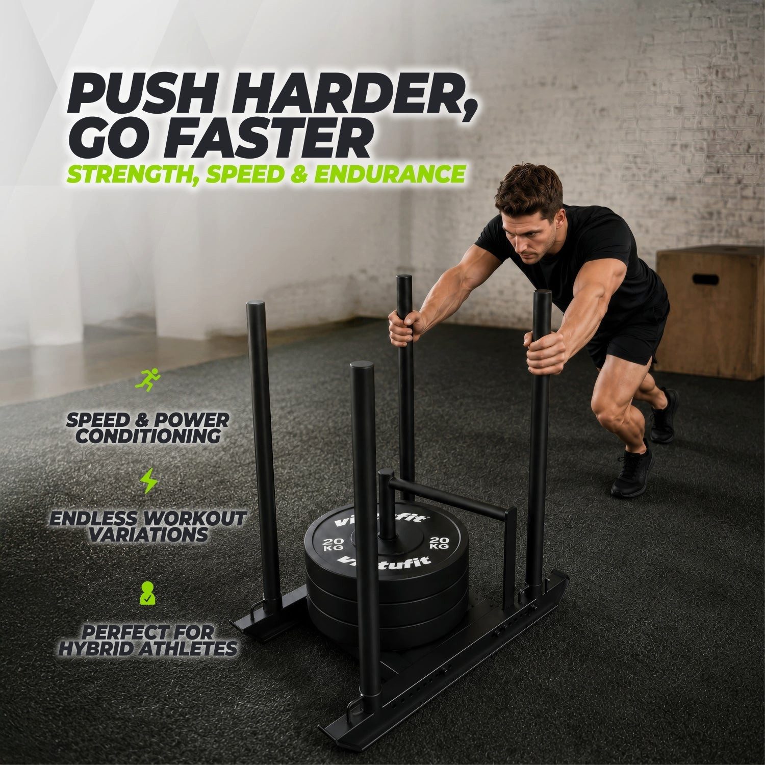 VirtuFit Kraftstation Power Sled - Bis 250 kg belastbar - Für 50-mm-Scheiben – Bild 2 von 5