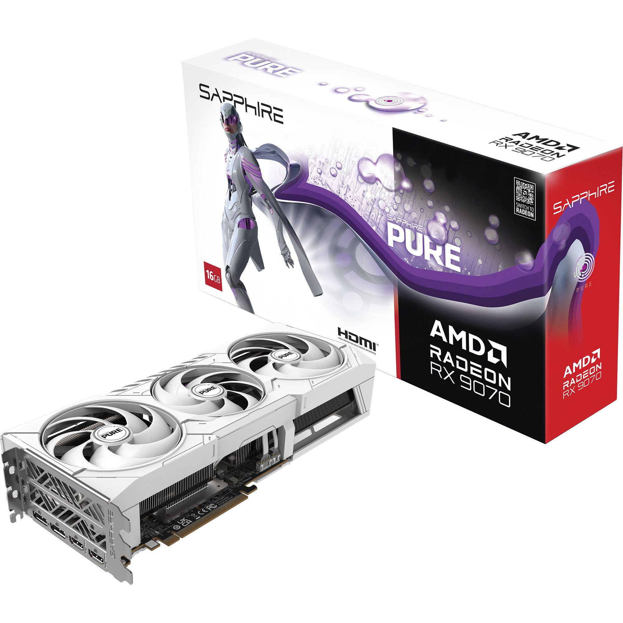 Sapphire SAPPHIRE Radeon RX 9070 Pure OC, Grafikkarte, Grafikkarte (16 GB)