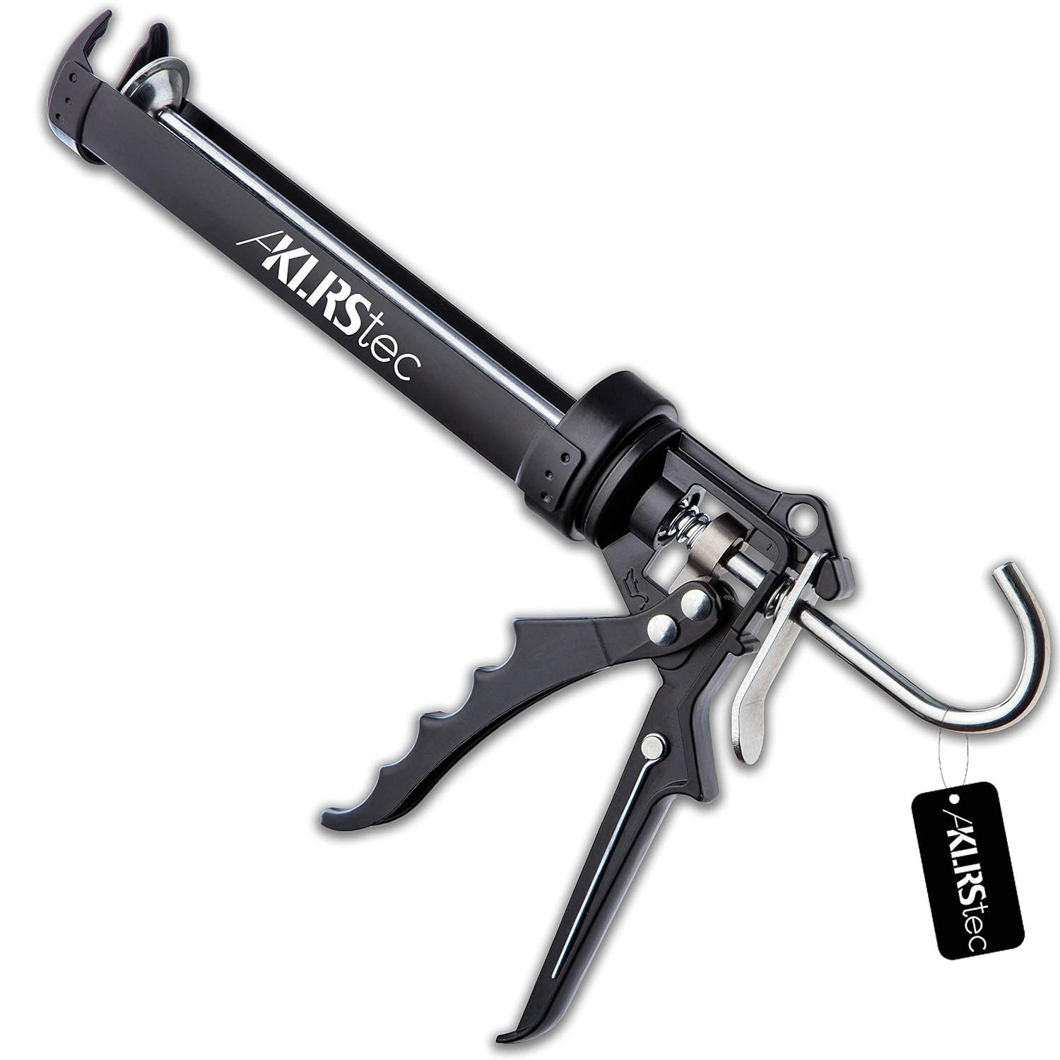 KLRStec Kartuschenpistole mechanisch aus Metall - Hochwertige 2K Silikonpistole/-presse, (zum verfugen mit allen gängigen 310ml Dicht- und Klebstoffkartuschen), (Silikon, Acryl, Lehm etc)