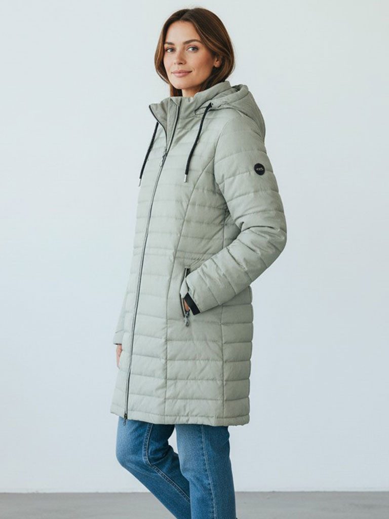 Blue Wave Steppmantel Damen Mantel Nena gesteppt mit abnehmbarer Kapuze in Melange-Optik