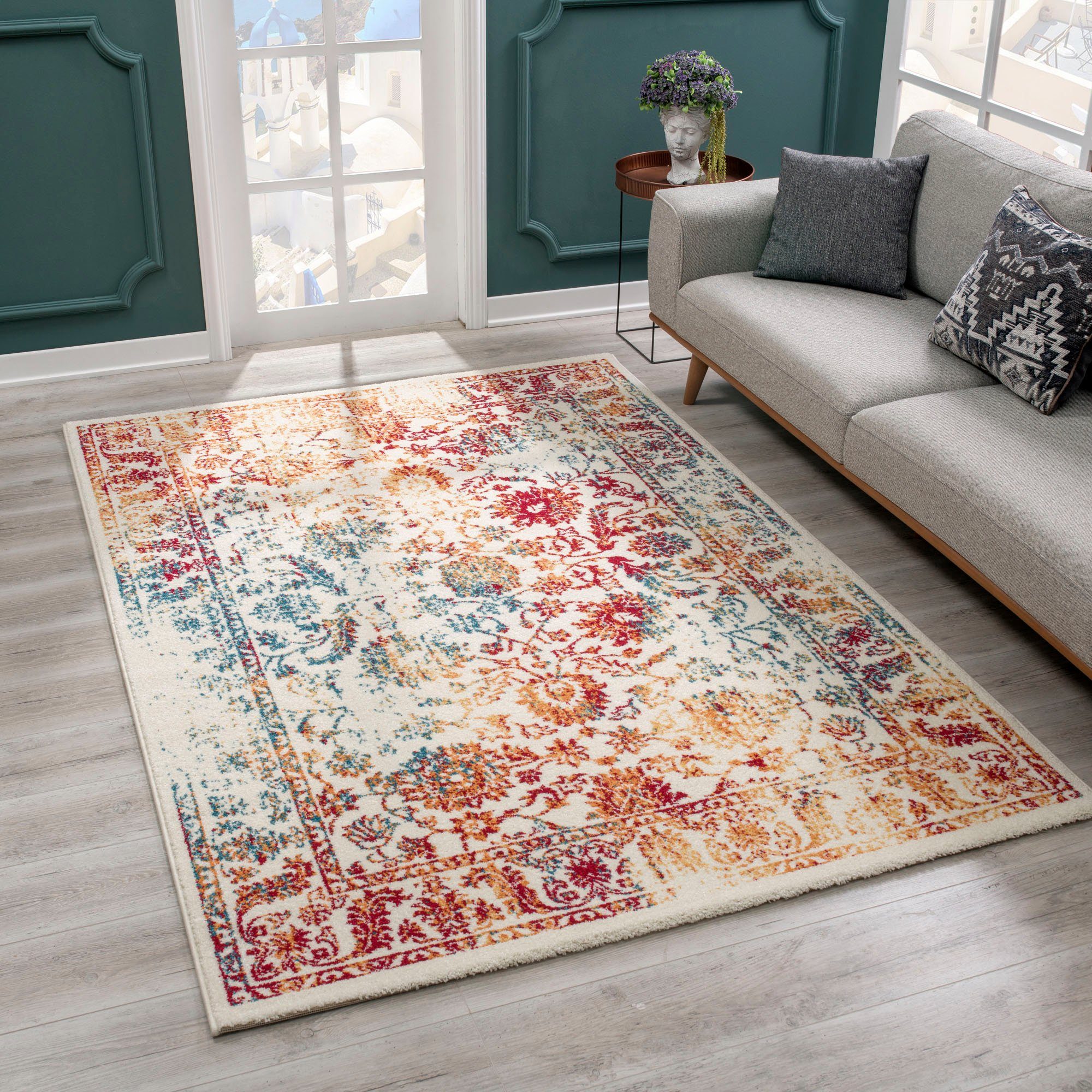 Sanat Teppich Vintage 1606, rechteckig, Höhe: 13 mm, Wohnzimmer, Kurzflor, Vintage Look, Retro