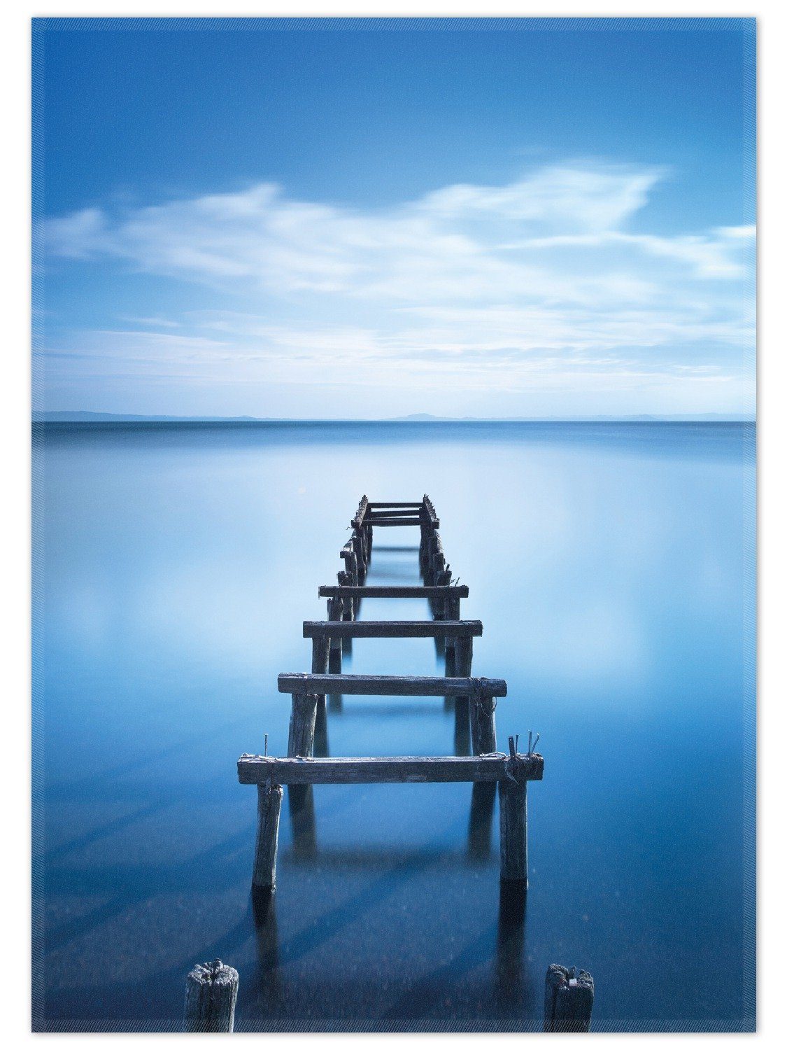 Teppich Rustikaler Holzsteg im blauen See, Wallario, rechteckig, rutschfest