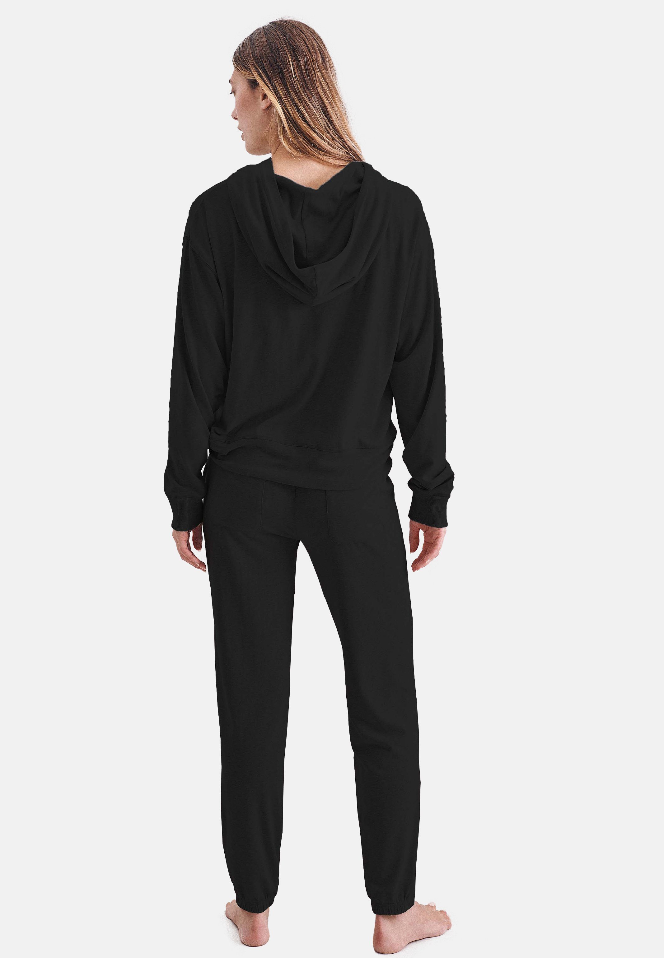 seidensticker Pyjama Loungewear (Set, Baumwolle tlg) Black Jogginghose Gemütliche - Hoodie - 2 Passform und Set